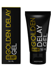 Gel retardant Golden Delay Big Boy 50ml pour hommes, pour une durée prolongée du plaisir.; Golden Delay Big Boy 50ml vertragingsgel voor mannen, voor een langdurige genot.; Golden Delay Big Boy 50ml delay gel for men, for prolonged pleasure.