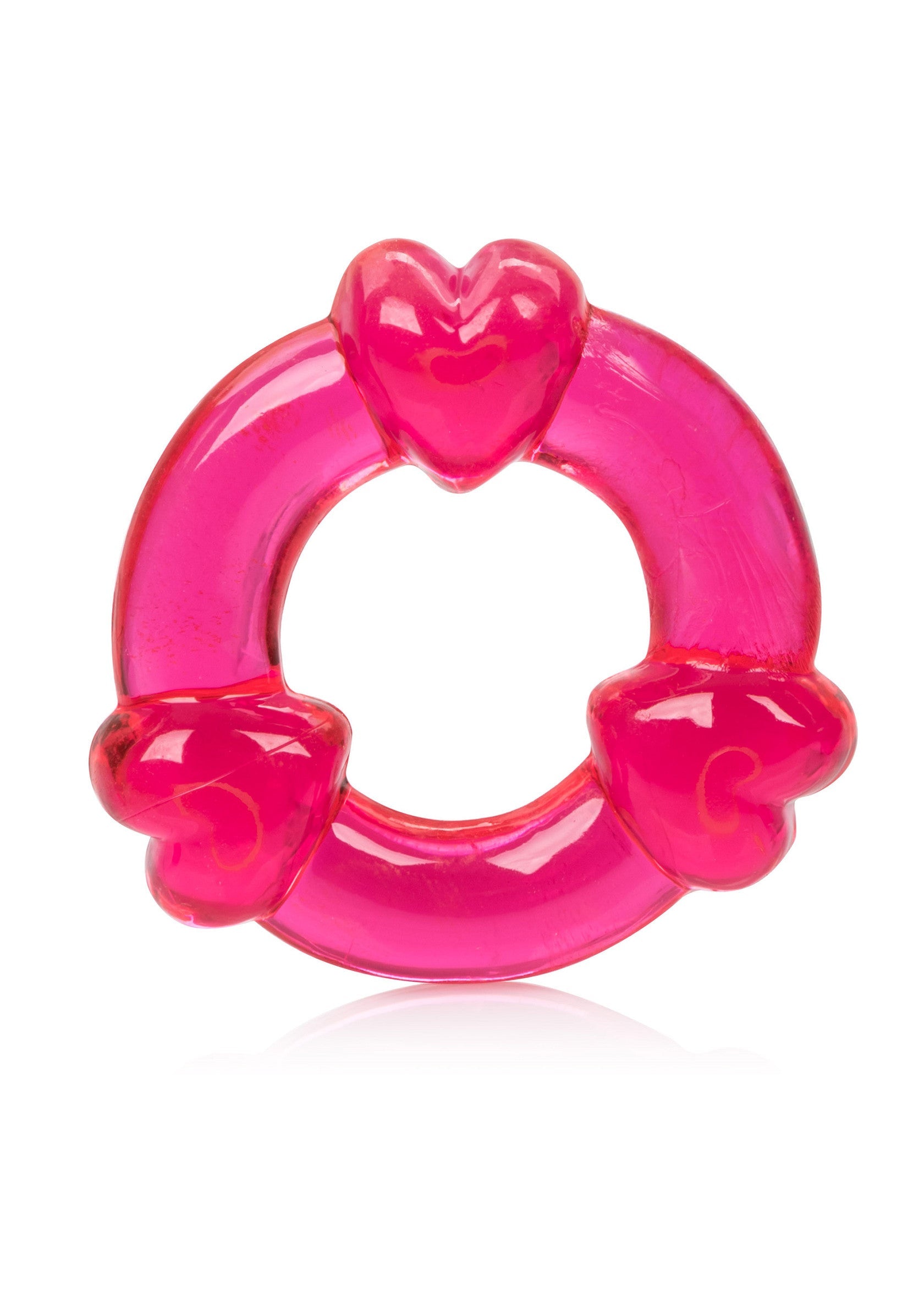 Anneau vibrant rose avec cœurs pour des sensations intenses et un plaisir accru. Idéal pour les couples.; Roze vibrerende ring met hartjes voor intense sensaties en meer plezier. Ideaal voor koppels.; Pink vibrating ring with hearts for intense sensations and increased pleasure. Ideal for couples.