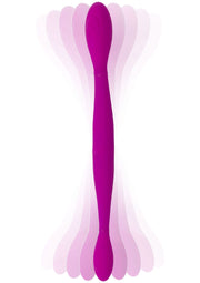 Vibromasseur double face rose pour une stimulation intense. Découvrez le plaisir ultime dès maintenant !; Roze dubbelzijdige vibrator voor intense stimulatie. Ontdek nu ultiem genot!; Pink double-sided vibrator for intense stimulation. Discover ultimate pleasure now!