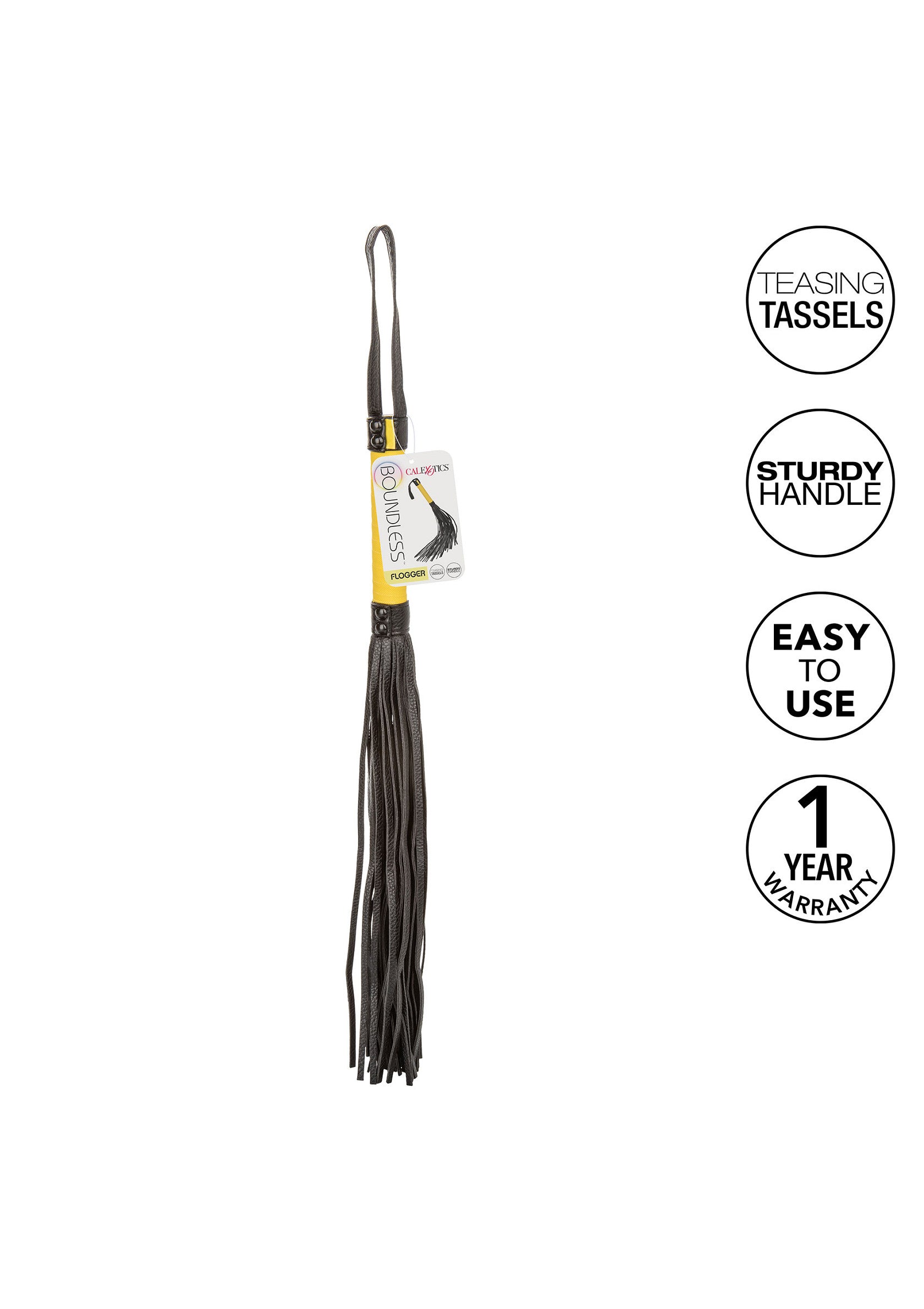 Cravache en cuir Boundless avec franges. Manche robuste et facile à utiliser. Garantie 1 an. Accessoires pour adultes.; Boundless leren zweep met franjes. Stevig handvat en gemakkelijk te gebruiken. 1 jaar garantie. Accessoires voor volwassenen.; Boundless leather tassel whip. Sturdy handle and easy to use. 1 year warranty. Adult accessories.