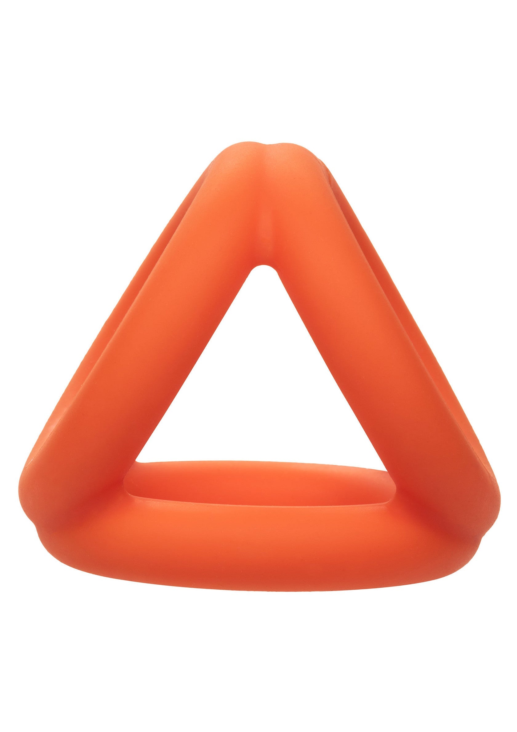 Anneau vibrant triangulaire orange pour couple, stimulation clitoridienne et pénienne.; Oranje driehoekige vibrerende ring voor koppels, voor clitorale en peniele stimulatie.; Orange triangular vibrating ring for couples, for clitoral and penile stimulation.