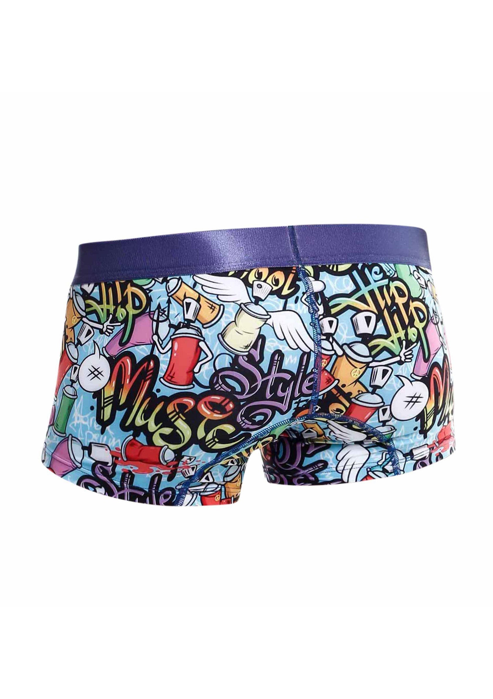 Boxer homme imprimé graffiti, style urbain et fun pour un look décontracté et tendance.; Boxershort voor heren met graffiti-print, urban en vrolijk voor een casual en trendy look.; Men's boxer shorts with graffiti print, urban and fun style for a casual and trendy look.