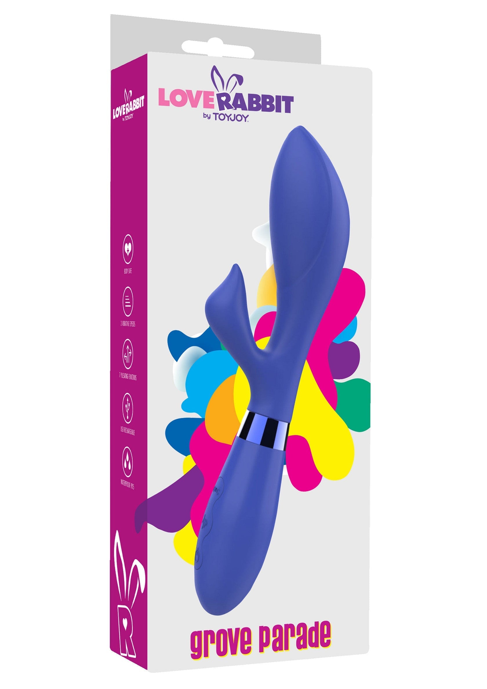 Vibromasseur LoveRabbit Grove Parade pour adultes, plaisir intense garanti.; LoveRabbit Grove Parade vibrator voor volwassenen, intens genot gegarandeerd.; LoveRabbit Grove Parade vibrator for adults, guaranteed intense pleasure.