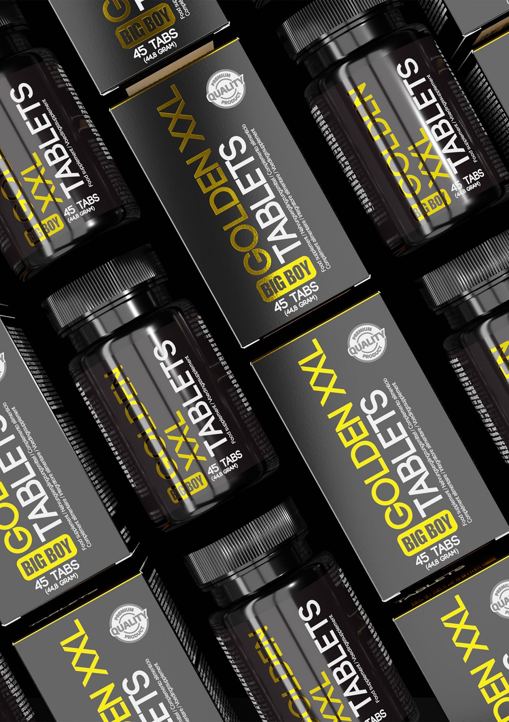 Pilules Golden XXL Big Boy. 45 comprimés. Produits de qualité pour hommes.; Golden XXL Big Boy pillen. 45 tabletten. Kwaliteitsproducten voor mannen.; Golden XXL Big Boy pills. 45 Tablets. Quality products for men.