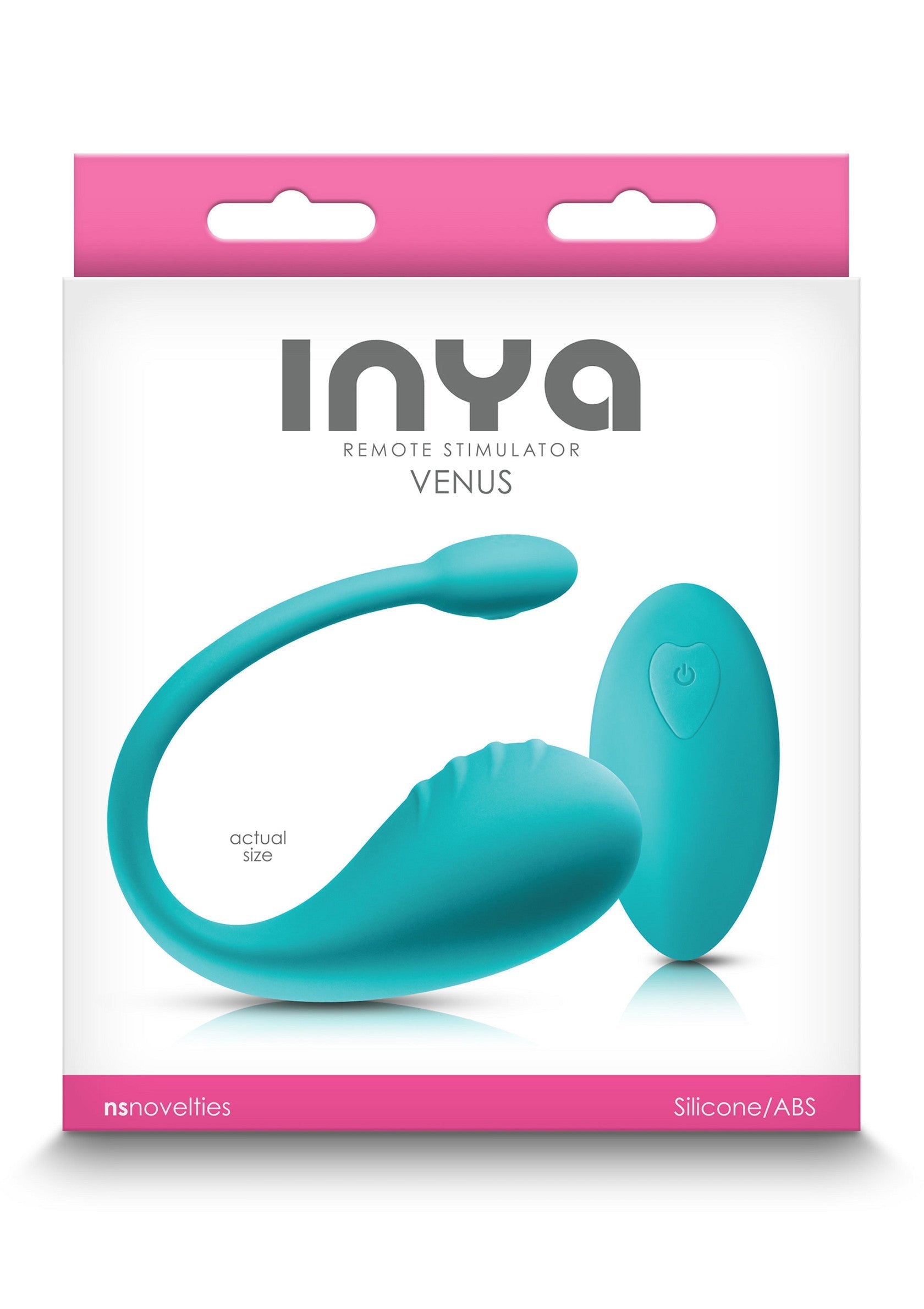 Inya Venus Stimulateur à distance, bleu turquoise. Jouet érotique de luxe pour le plaisir.; Inya Venus Remote Stimulator, turquoise blauw. Luxe erotisch speeltje voor plezier.; Inya Venus Remote Stimulator, turquoise blue. Luxury erotic toy for pleasure.