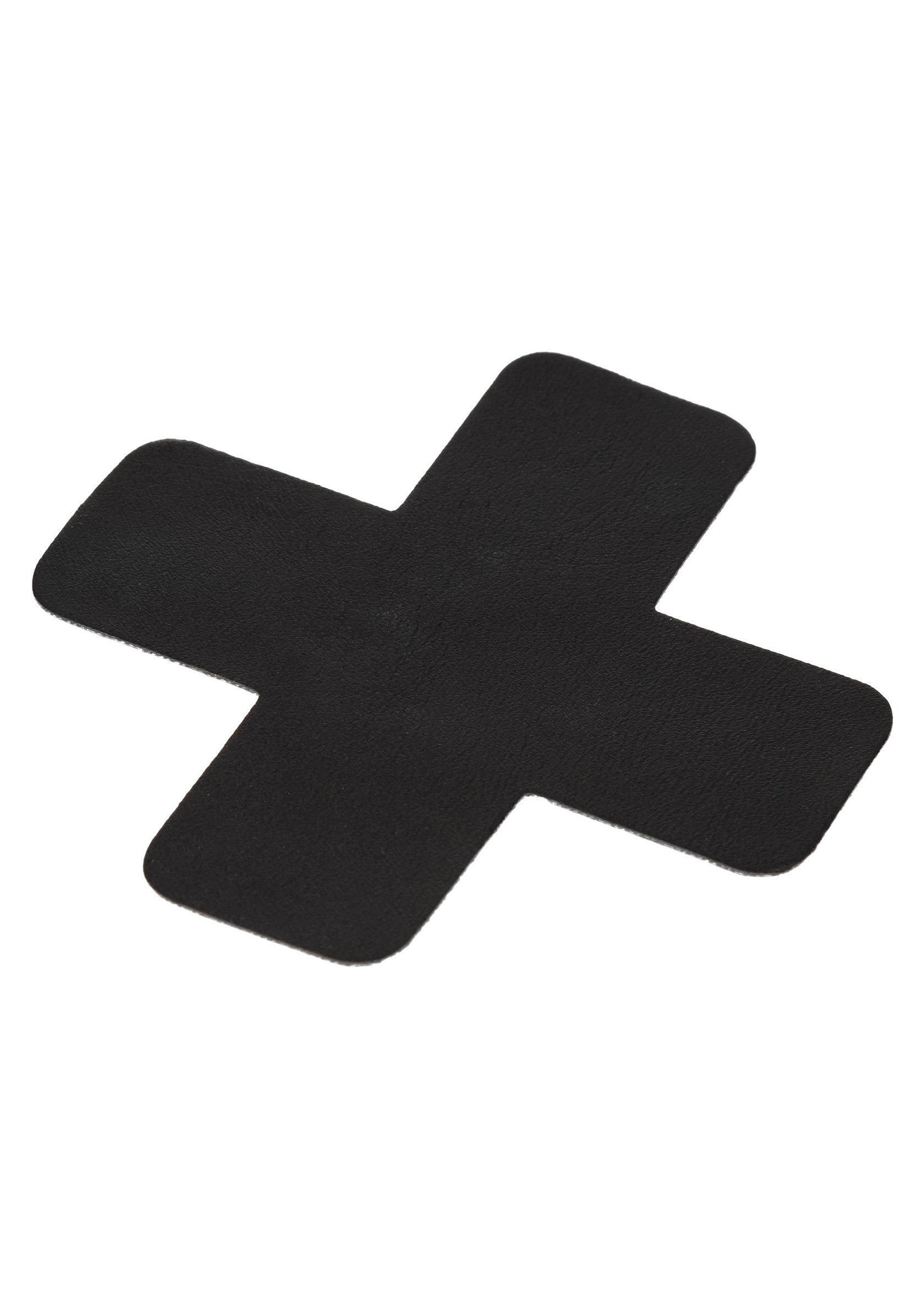 Patch adhésif noir en forme de croix, idéal pour customiser vêtements et accessoires. Look gothique et rebelle assuré!; Zwarte kruis patch, perfect voor het customizen van kleding en accessoires. Zorgt voor een gothic en rebelse look!; Black cross patch, perfect for customizing clothes and accessories. Ensures a gothic and rebellious look!