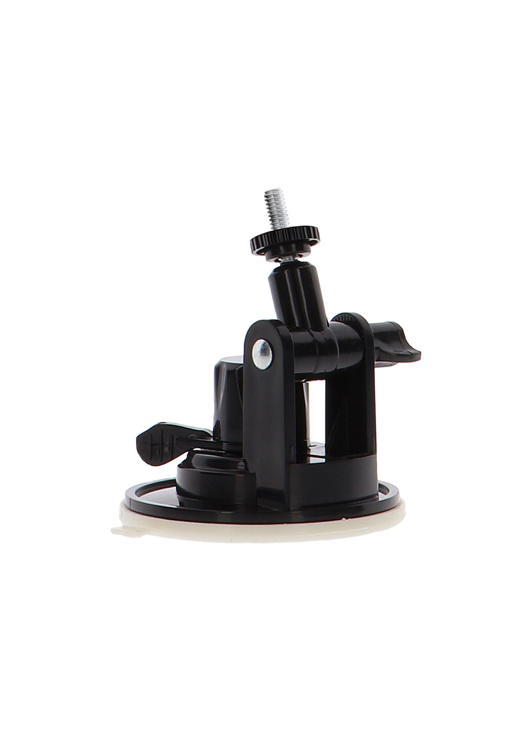 Support de caméra noir avec ventouse pour fixation stable et réglable.; Zwarte camerabevestiging met zuignap voor stabiele en verstelbare bevestiging.; Black camera mount with suction cup for stable and adjustable attachment.