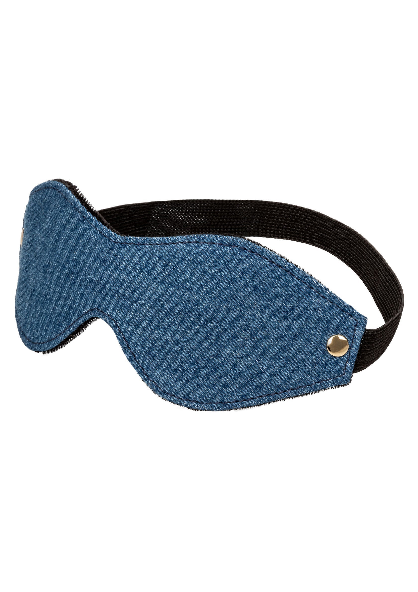 Masque de sommeil en jean avec élastique pour un sommeil réparateur.; Jeans slaapmasker met elastiek voor een goede nachtrust.; Denim sleep mask with elastic band for a restful night's sleep.