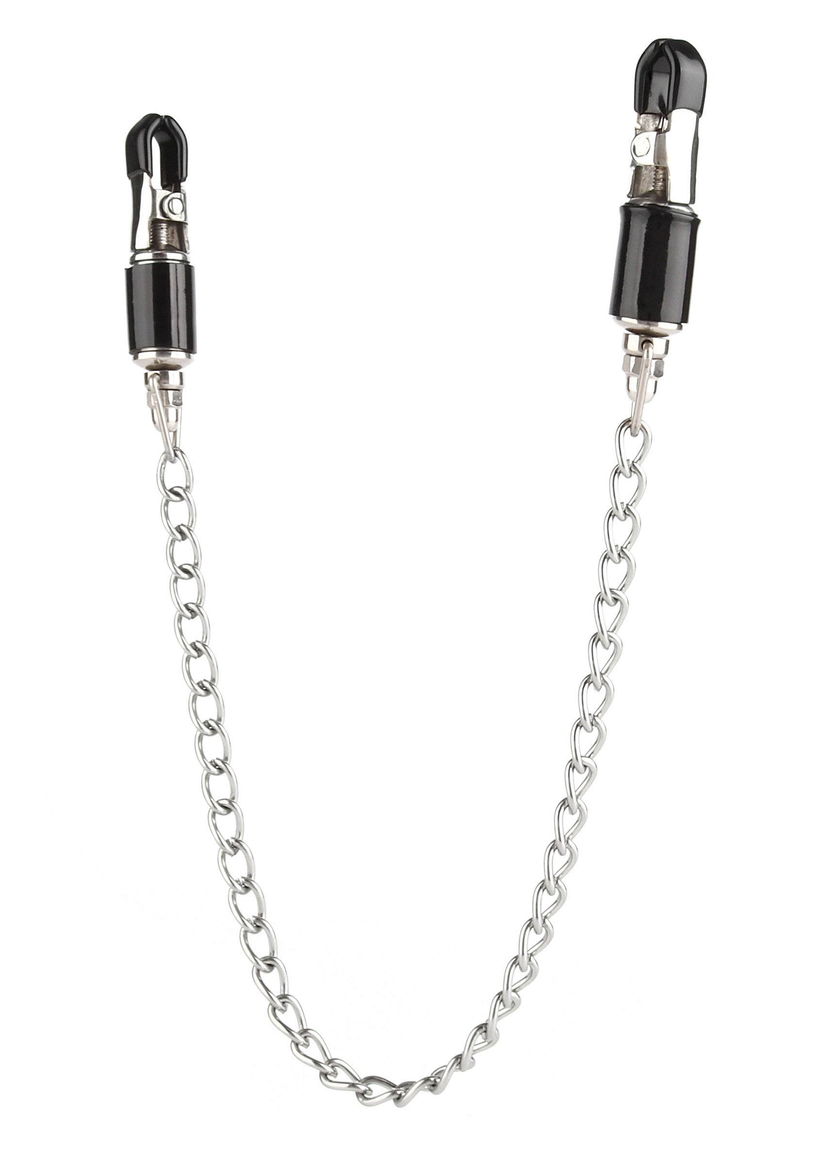 Pinces à tétons avec chaîne. Accessoire érotique pour pimenter votre vie amoureuse.; Tepelklemmen met ketting. Erotisch accessoire om je liefdesleven op te fleuren.; Nipple clamps with chain. Erotic accessory to spice up your love life.