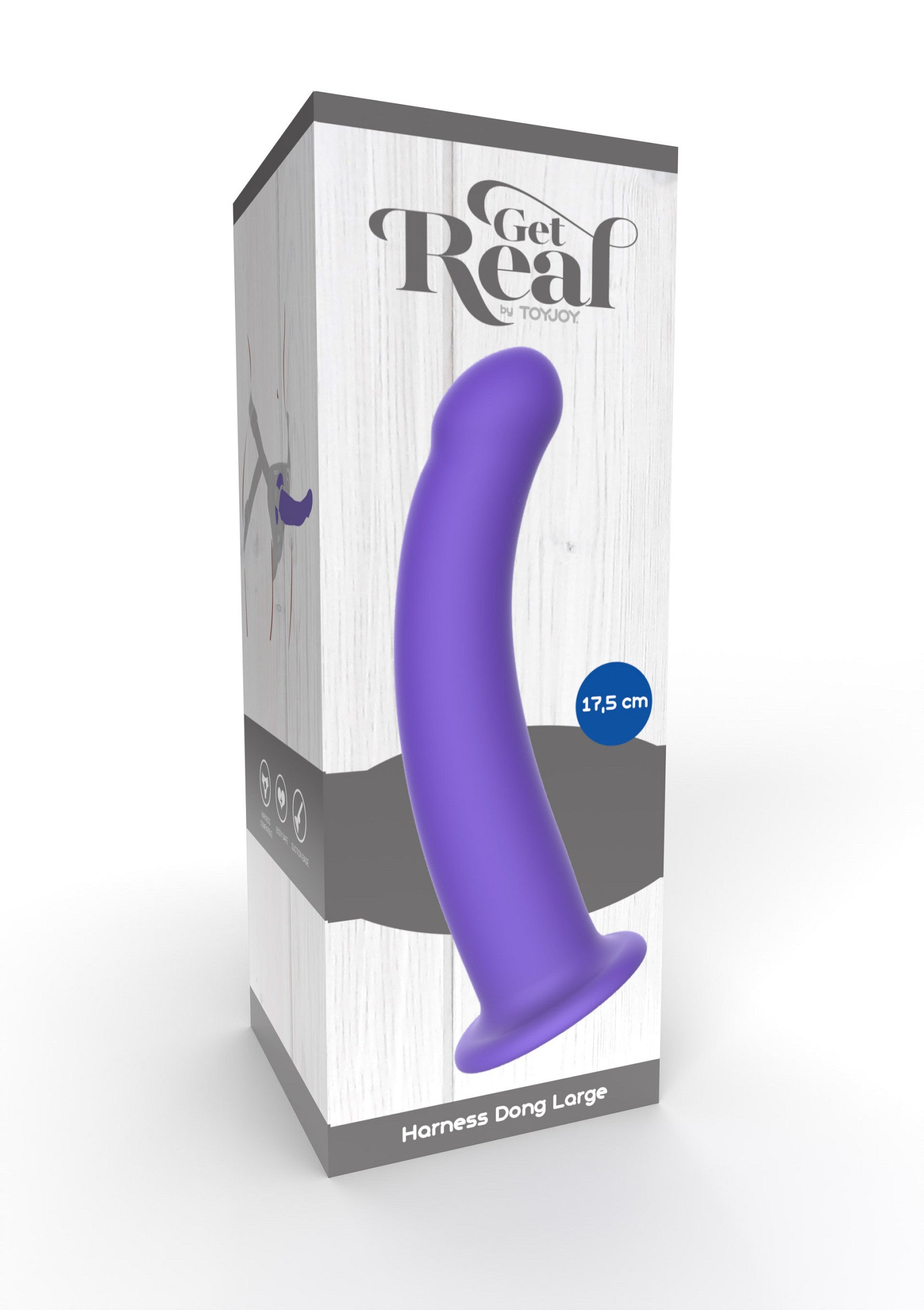Harnais de gode large Get Real de Toyjoy, 17,5 cm. Pour une expérience réaliste et intense.; Get Real by Toyjoy Harness Dong Large, 17,5 cm. Voor een realistische en intense ervaring.; Get Real by Toyjoy Harness Dong Large, 17.5 cm. For a realistic and intense experience.