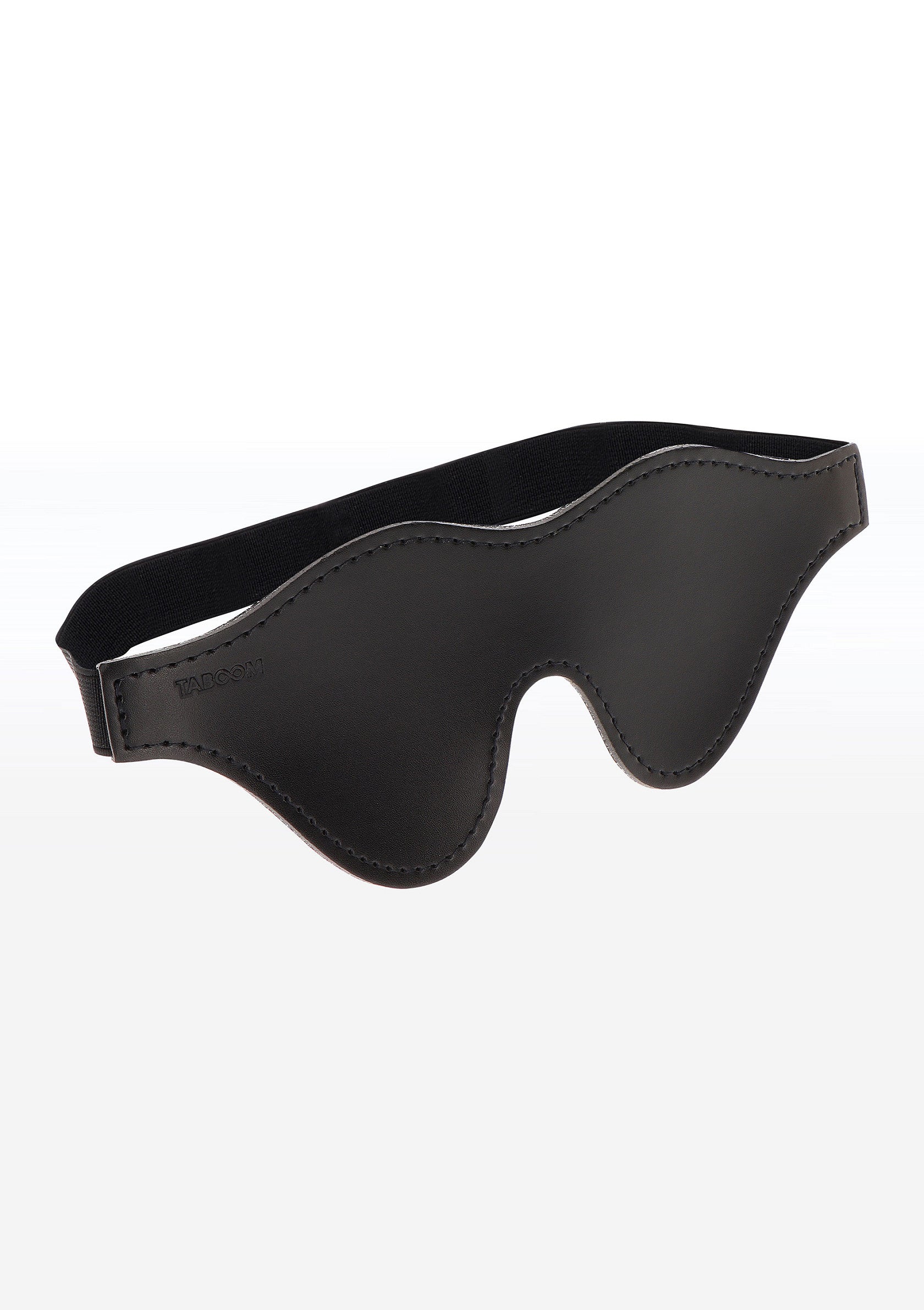 Masque de sommeil en cuir noir. Un accessoire élégant pour un sommeil paisible ou des jeux coquins.; Zwart lederen slaapmasker. Een stijlvol accessoire voor een rustige slaap of ondeugende spelletjes.; Black leather sleep mask. A stylish accessory for restful sleep or kinky games.
