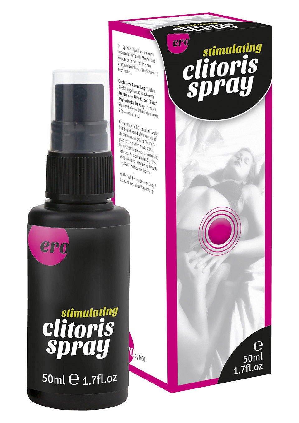 Spray stimulant clitoris ERO pour une stimulation intense et un plaisir accru. 50ml.; ERO stimulerende clitoris spray voor intense stimulatie en meer plezier. 50ml.; ERO Stimulating Clitoris Spray for intense stimulation and enhanced pleasure. 50ml.