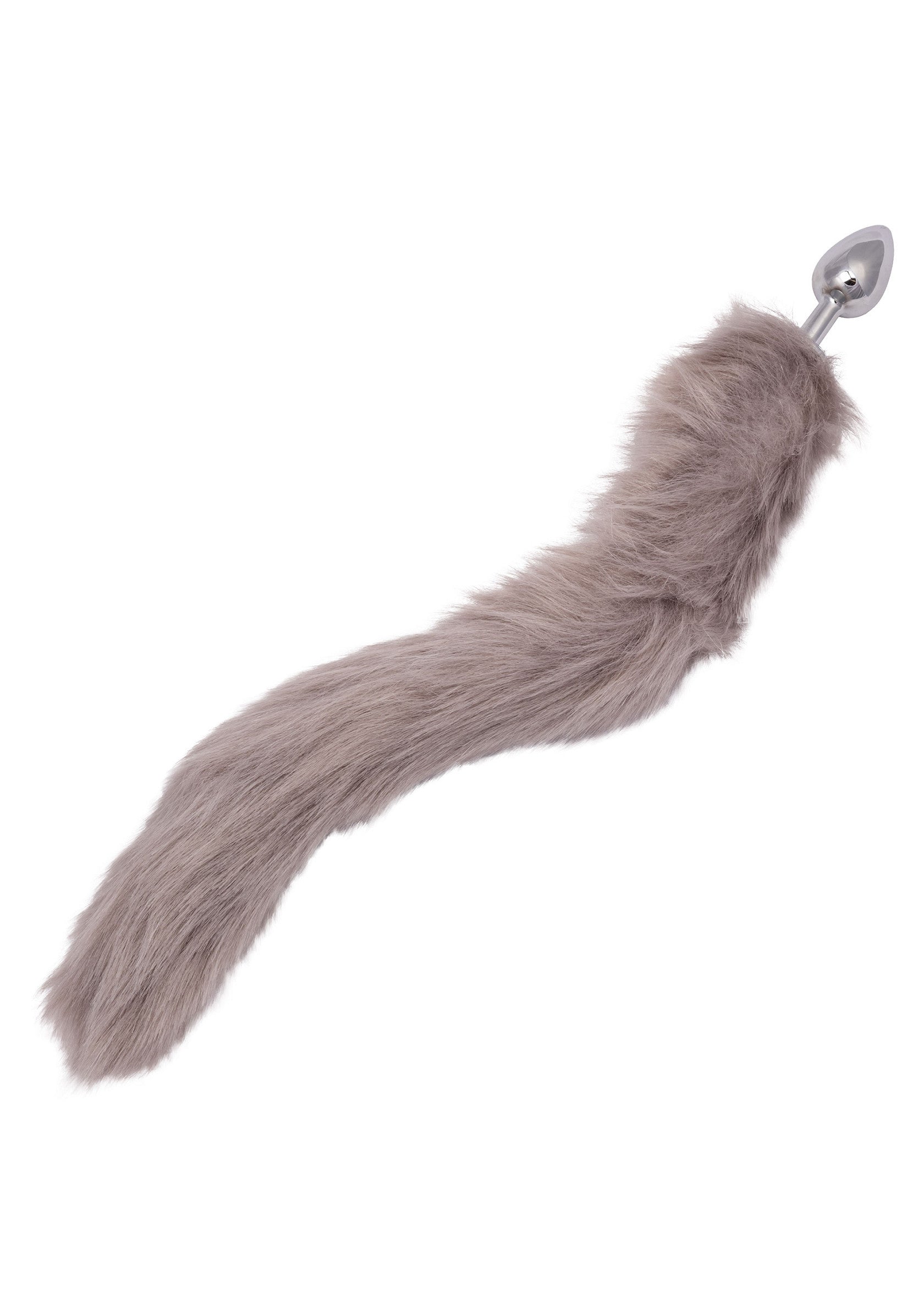 Plug anal en forme de queue de renard gris pour adultes. Jouet coquin pour pimenter votre vie sexuelle.; Grijze vossenstaart anale plug voor volwassenen. Speels speeltje om je seksleven op te fleuren.; Grey fox tail anal plug for adults. Playful toy to spice up your sex life.