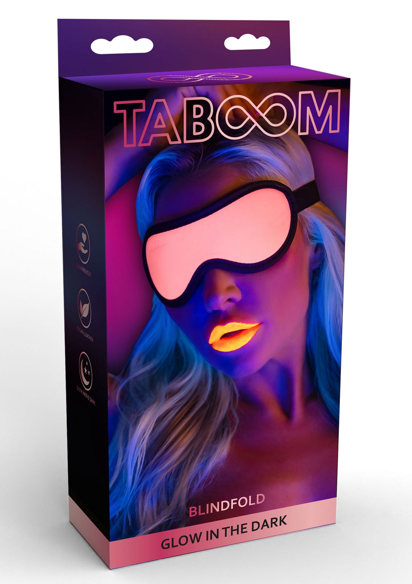 Masque de sommeil Taboom, brille dans le noir. Parfait pour ajouter du piment à vos nuits.; Taboom slaapmasker, gloeit in het donker. Perfect om je nachten wat spannender te maken.; Taboom blindfold, glows in the dark. Perfect to spice up your nights.