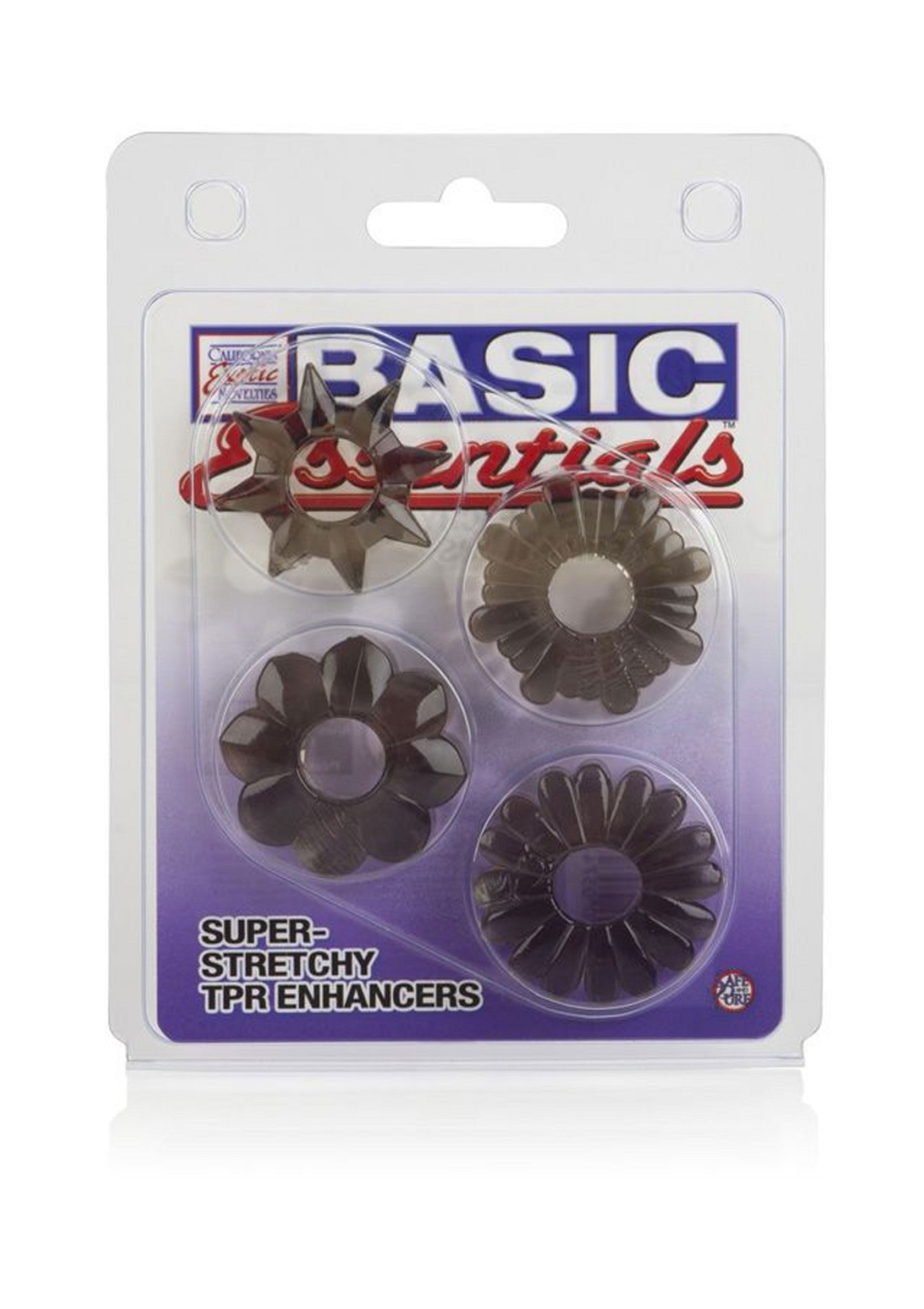 Ensemble d'anneaux péniens extensibles en TPR pour le plaisir et le confort.; Set van rekbare TPR penisringen voor plezier en comfort.; Set of stretchy TPR penis rings for pleasure and comfort.