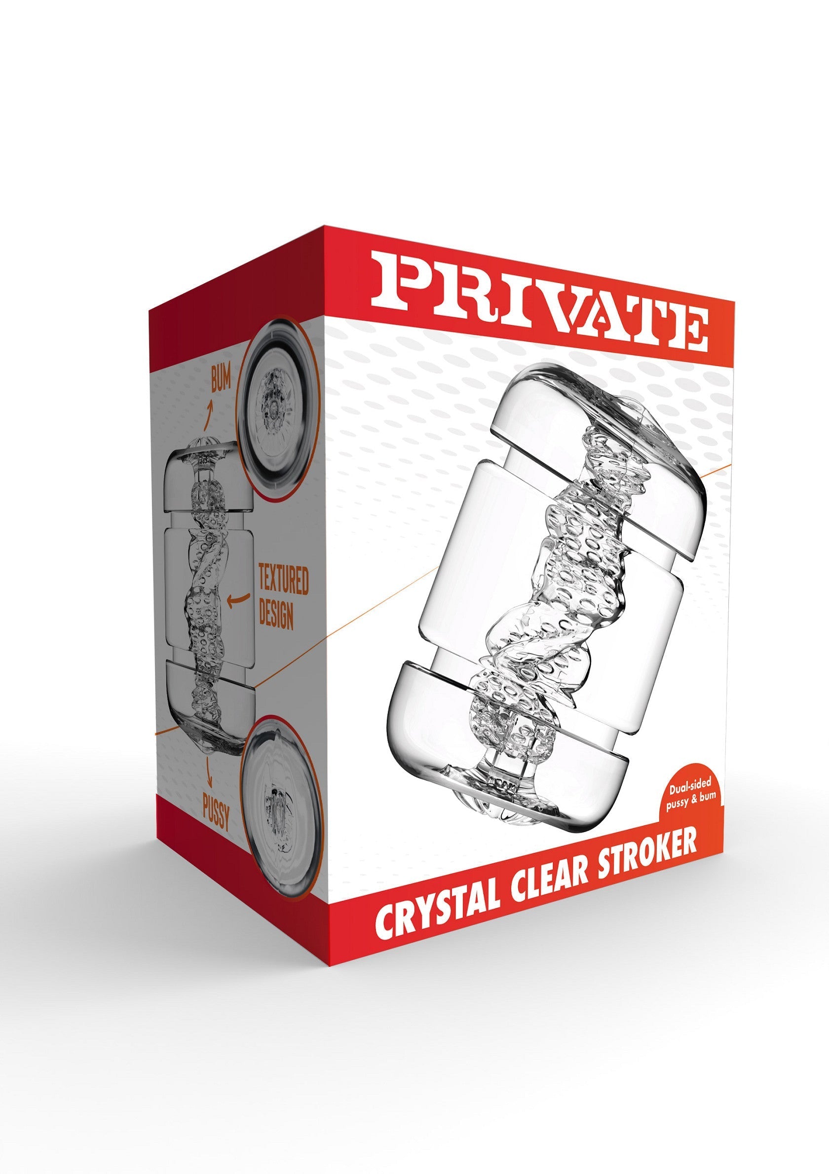 Private Crystal Clear Stroker pour une expérience unique. Jouet pour hommes avec design texturé. Achetez maintenant!; Private Crystal Clear Stroker voor een unieke ervaring. Mannenspeeltje met gestructureerd ontwerp. Koop nu!; Private Crystal Clear Stroker for a unique experience. Men's toy with textured design. Shop now!