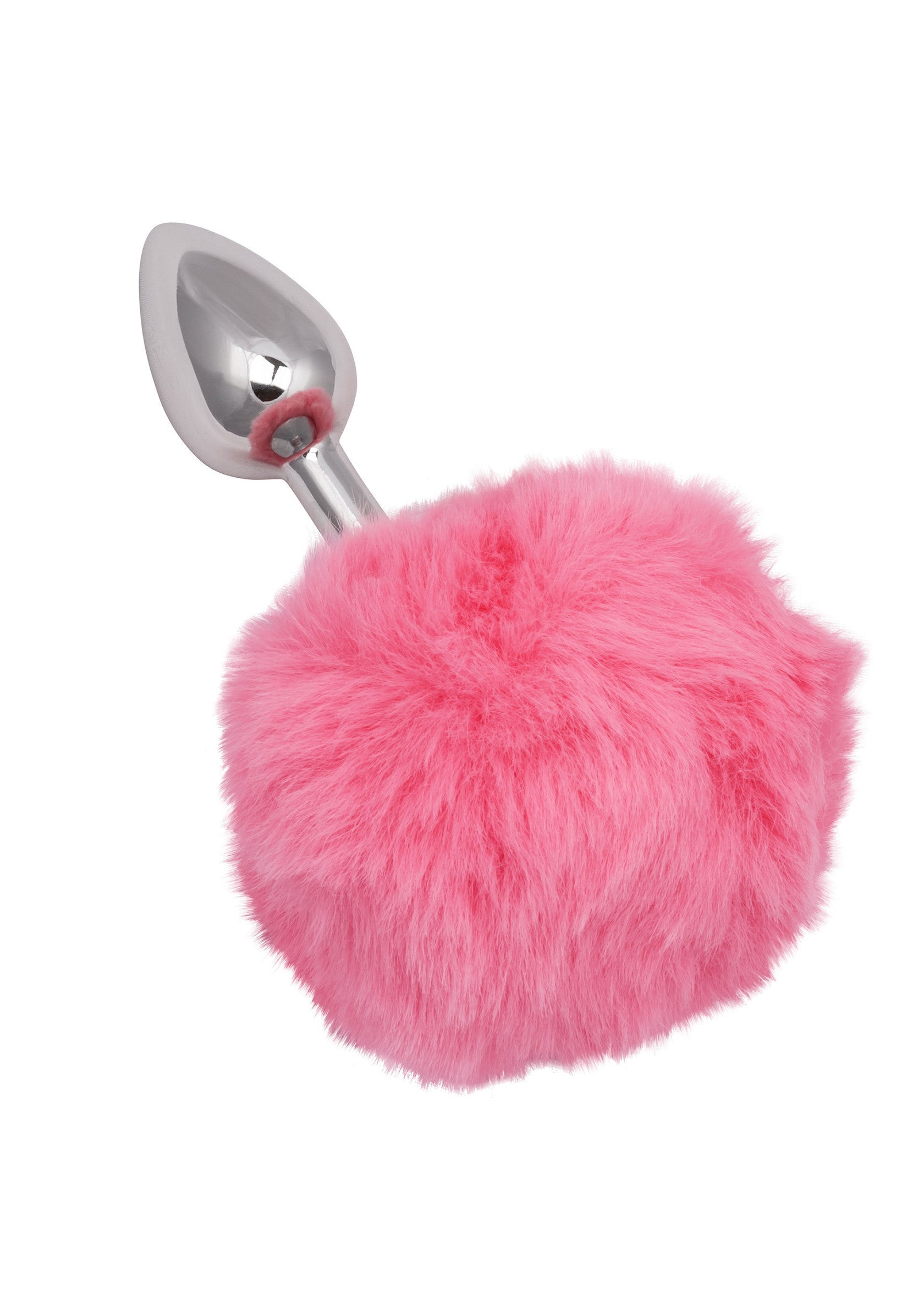 Plug anal en métal avec queue de lapin rose. Accessoire coquin et amusant pour adultes.; Metalen anale plug met roze konijnenstaart. Speelse accessoire voor volwassenen.; Metal anal plug with pink bunny tail. Playful accessory for adults.