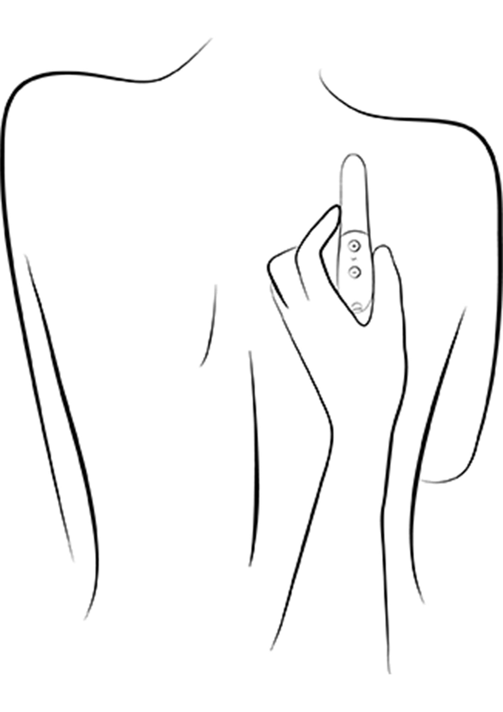 Illustration d'un masseur personnel pour le dos. Détente et relaxation assurées.; Illustratie van een persoonlijke rugmassager. Gegarandeerde ontspanning en relaxatie.; Illustration of a personal back massager. Guaranteed relaxation and relief.