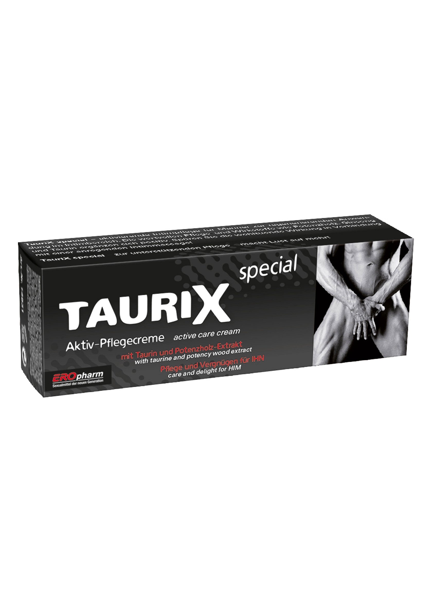 Taurix Active Care Crème Special. Crème de soin pour hommes.; Taurix Active Care Crème Special. Verzorgende crème voor mannen.; Taurix Active Care Cream Special. Care and delight for him.