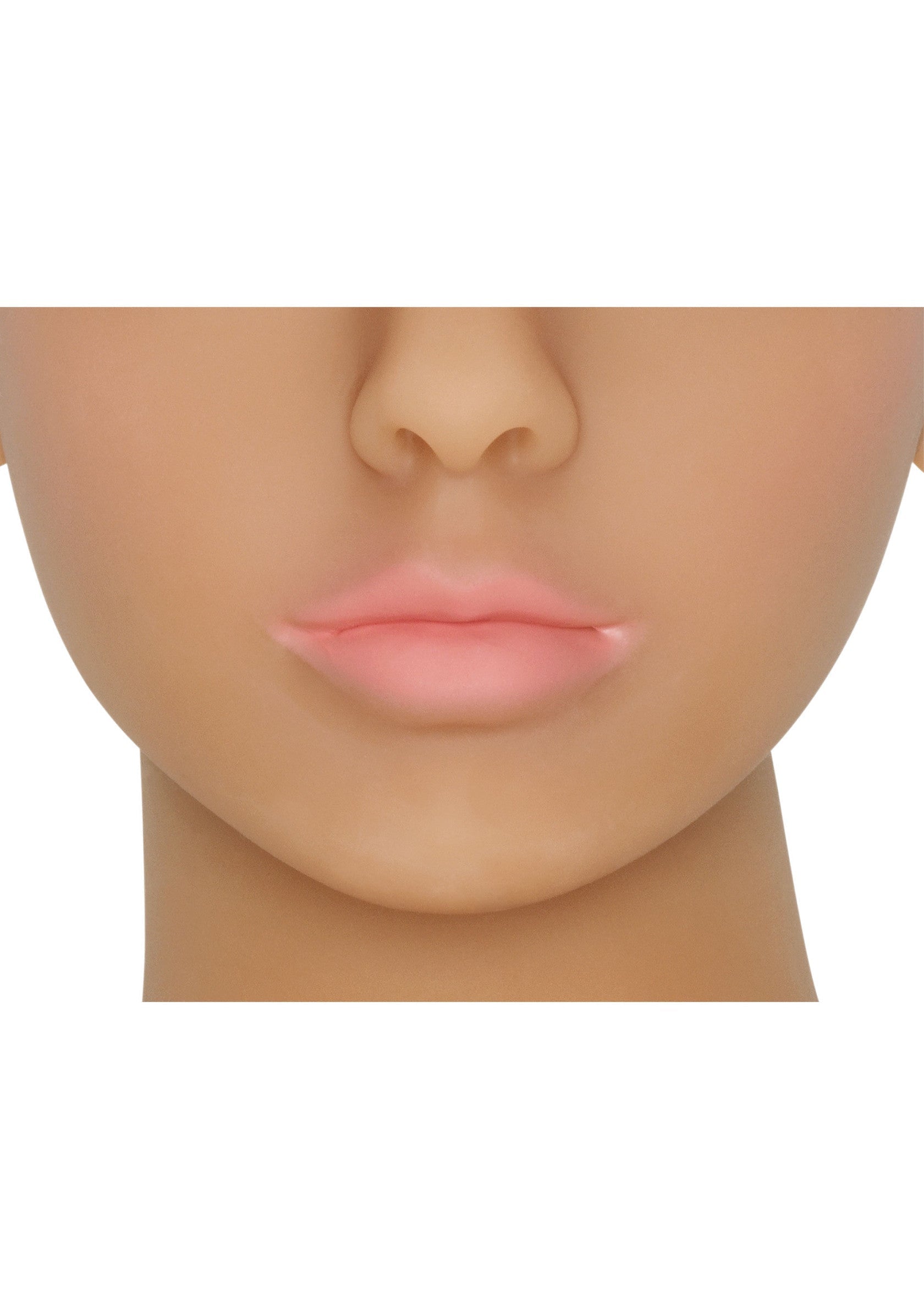 Gros plan sur une partie du visage d'un mannequin, met en valeur les lèvres et le nez.; Close-up van een deel van het gezicht van een mannequin, met de nadruk op de lippen en neus.; Close-up of a mannequin face, highlighting the lips and nose.