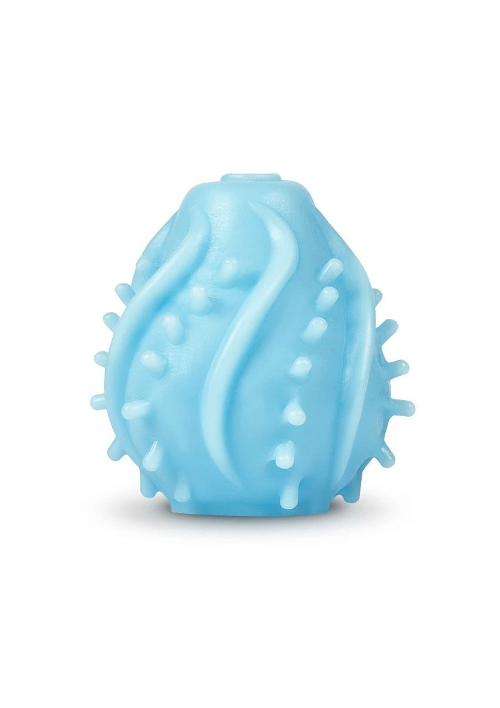 Balle sensorielle bleue pour bébé avec des picots pour stimuler la motricité fine et l'éveil sensoriel.; Blauwe sensorische bal voor baby's met noppen om de fijne motoriek en zintuiglijke ontwikkeling te stimuleren.; Blue sensory ball for babies with nubs to stimulate fine motor skills and sensory development.