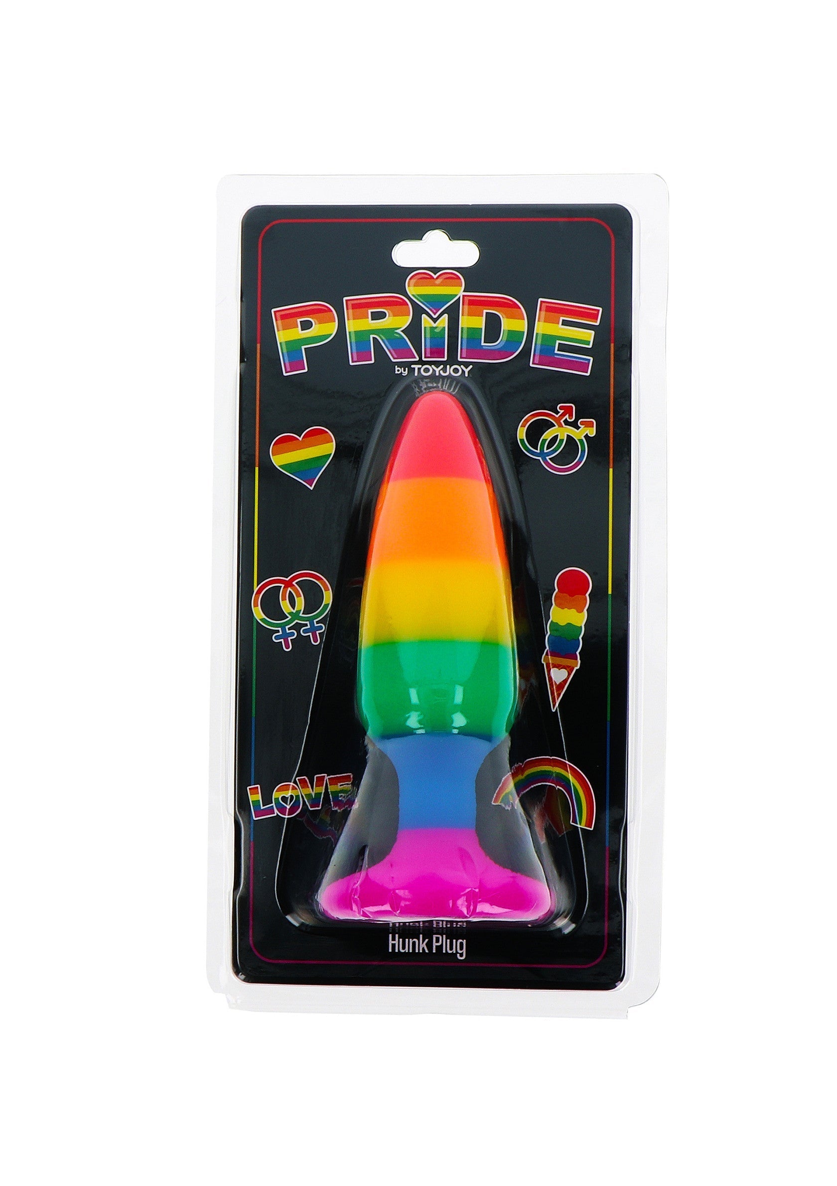 Plug anal Toyjoy Pride. Accessoire intime aux couleurs de l'arc-en-ciel pour célébrer la diversité et l'amour.; Toyjoy Pride buttplug. Intiem accessoire in regenboogkleuren om diversiteit en liefde te vieren.; Toyjoy Pride butt plug. Rainbow colored intimate accessory to celebrate diversity and love.