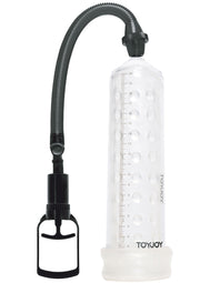 Pompe pénienne ToyJoy pour augmenter la taille et l'épaisseur du pénis en toute sécurité.; ToyJoy penispomp voor veilige vergroting van penisafmetingen en dikte.; ToyJoy penis pump for safe penis size and thickness enhancement.