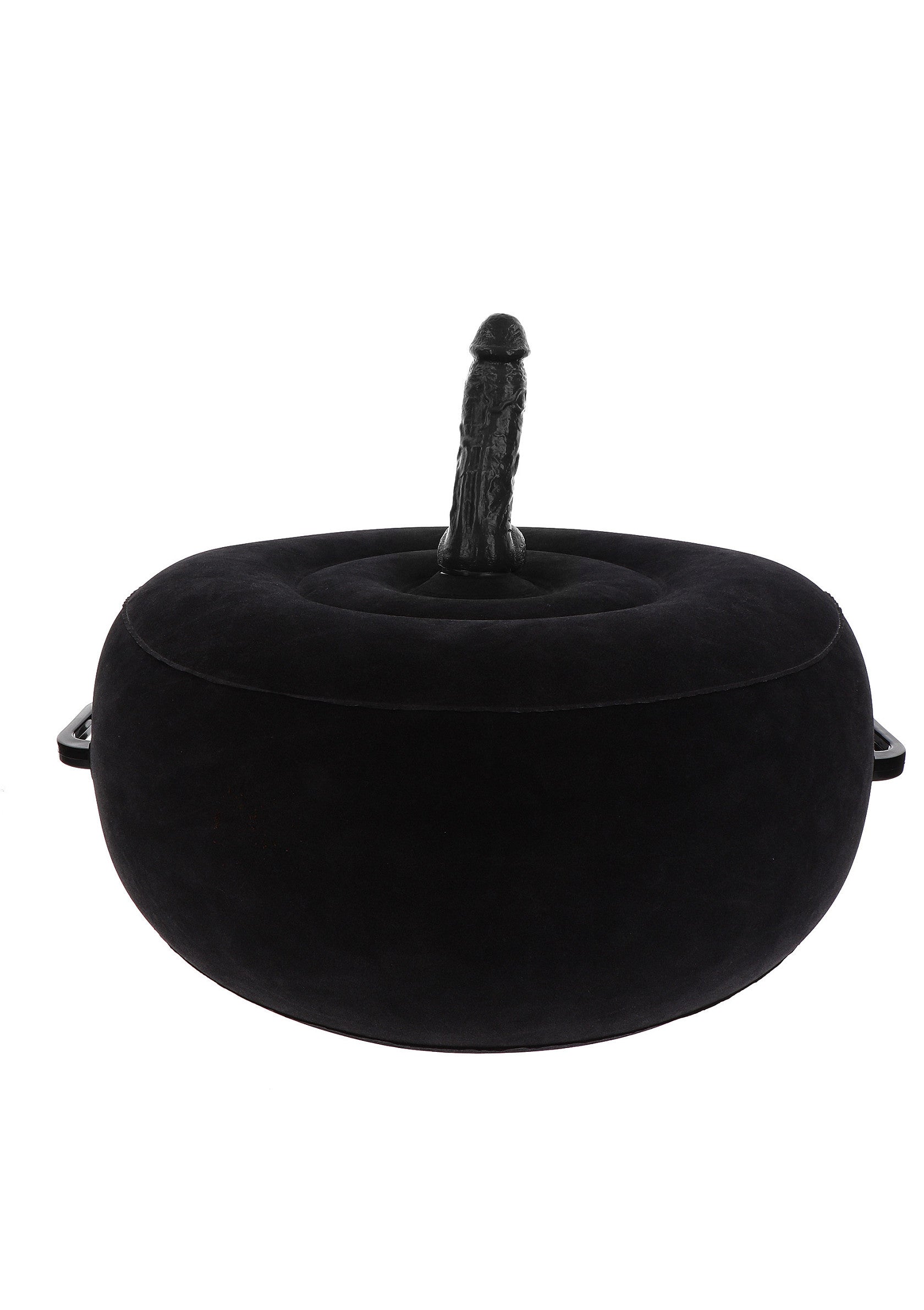Tabouret design noir en forme de pomme avec une touche coquine. Ajoutez une note audacieuse à votre intérieur !; Zwarte design poef in de vorm van een appel met een stout detail. Geef je interieur een gedurfde touch!; Black designer pouf in the shape of an apple with a cheeky touch. Add a bold note to your interior!