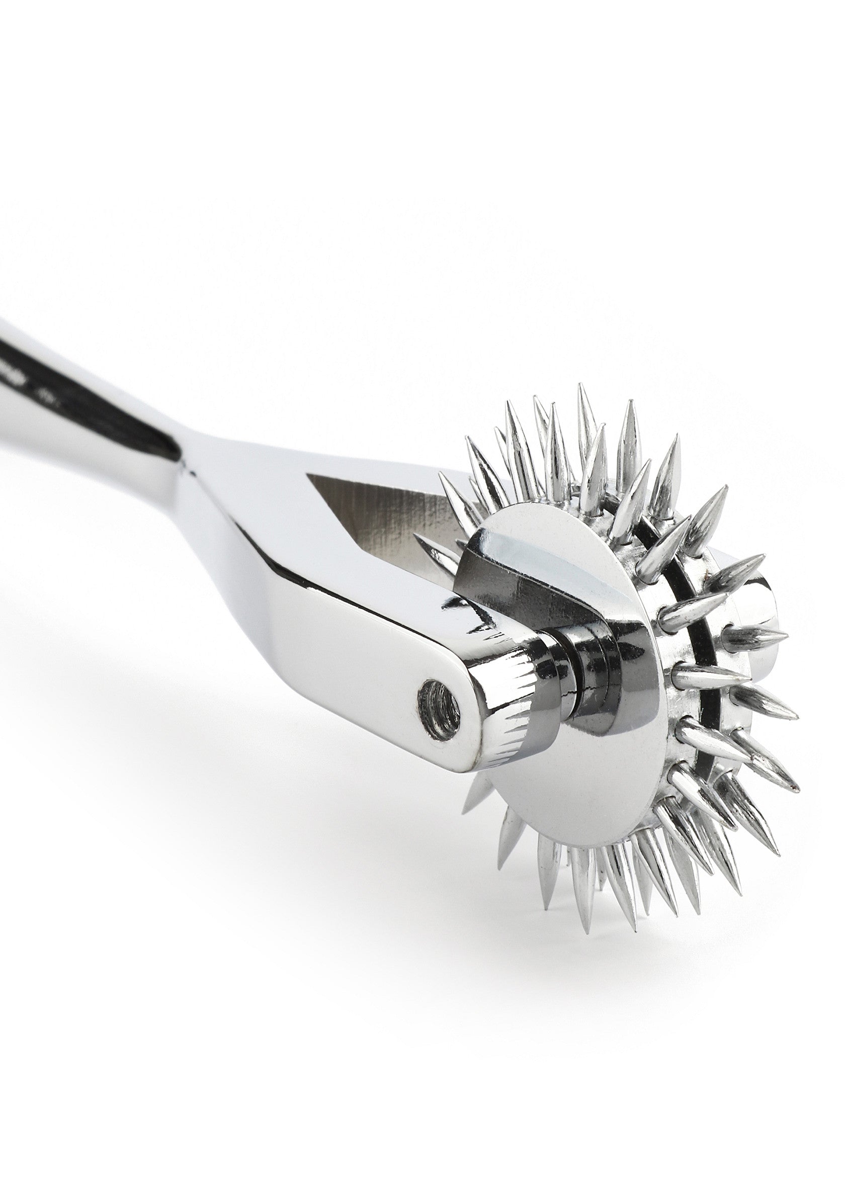 Roue de Wartenberg en acier inoxydable pour une stimulation sensorielle précise.; Wartenberg wiel van roestvrij staal voor nauwkeurige sensorische stimulatie.; Stainless steel Wartenberg wheel for precise sensory stimulation.