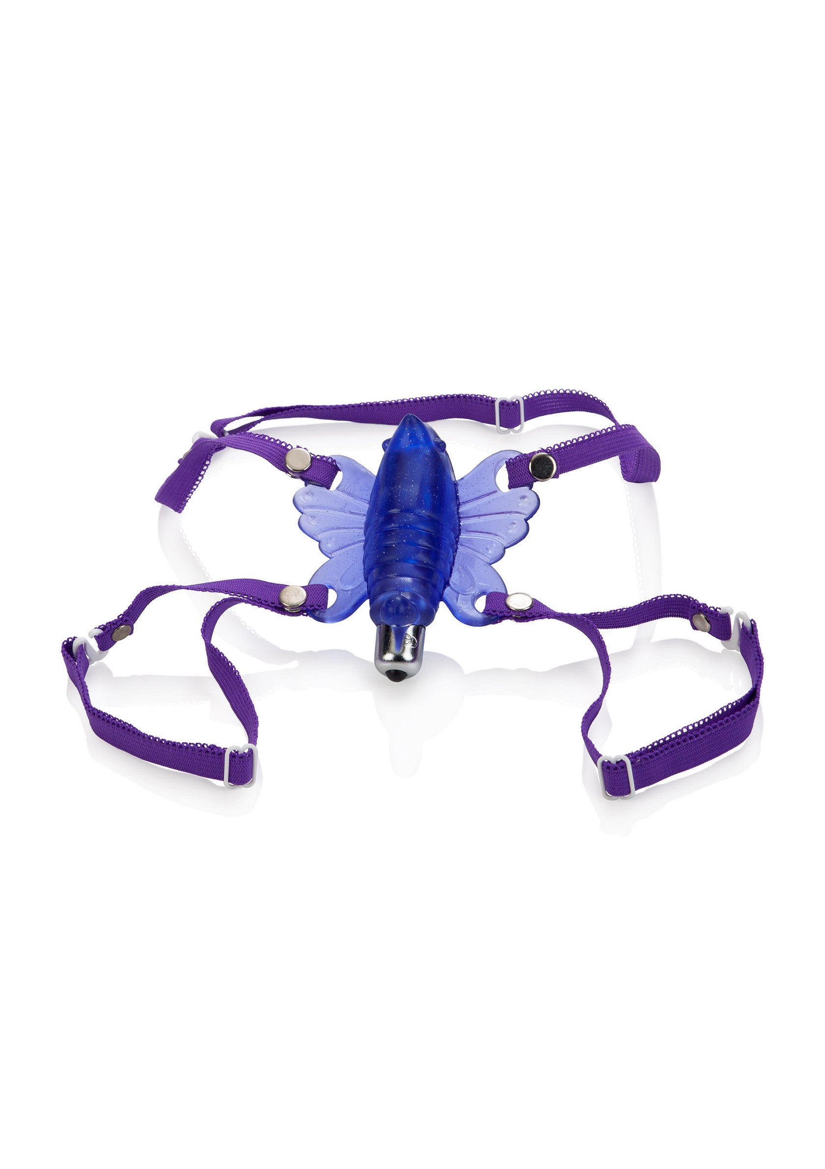 Harnais vibrant papillon violet. Explorez de nouveaux sommets de plaisir!; Paars vlinder vibrator harnas. Ontdek nieuwe hoogten van plezier!; Purple butterfly vibrator harness. Explore new heights of pleasure!