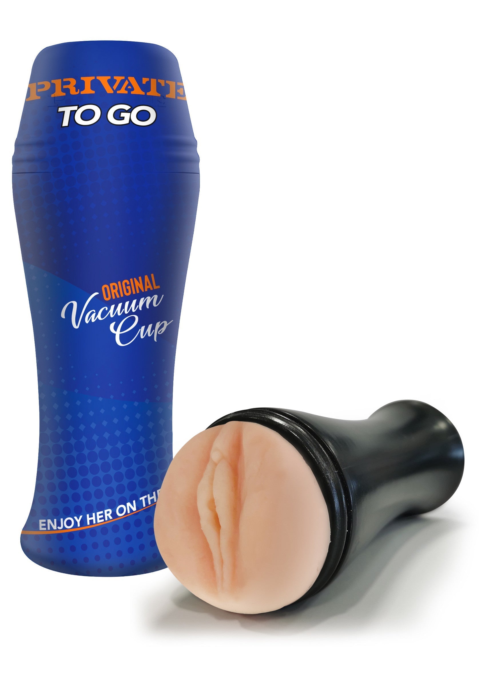 Masturbateur masculin Private To Go Original Vacuum Cup pour une expérience intime et réaliste.; Private To Go Original Vacuum Cup masturbator voor mannen, voor een realistische en intieme ervaring.; Private To Go Original Vacuum Cup male masturbator, for a realistic and intimate experience.