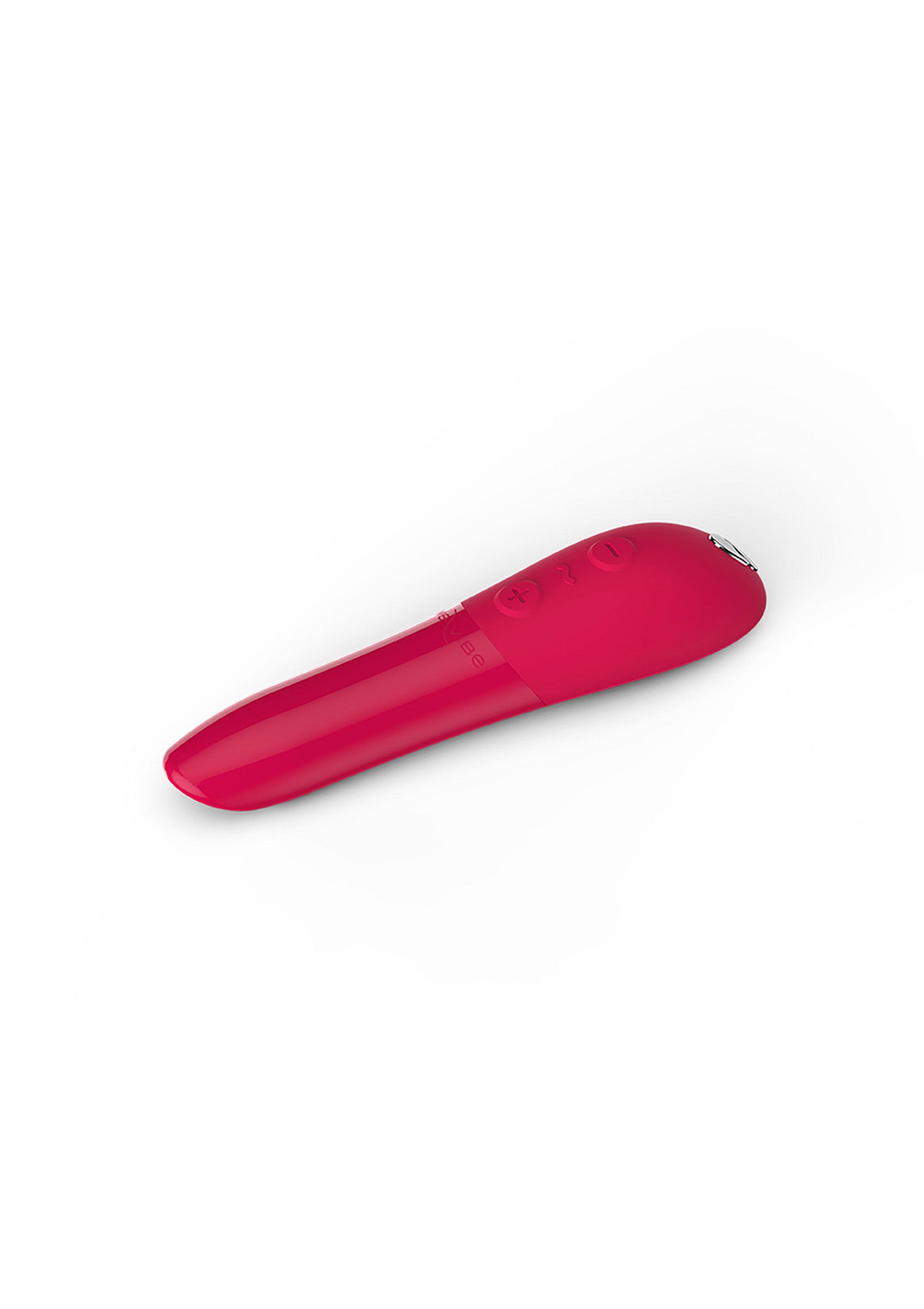 Vibromasseur rouge élégant pour le plaisir solo ou en couple. Découvrez le frisson!; Stijlvolle rode vibrator voor solo- of koppelplezier. Ontdek de opwinding!; Sleek red vibrator for solo or couple's pleasure. Discover the thrill!