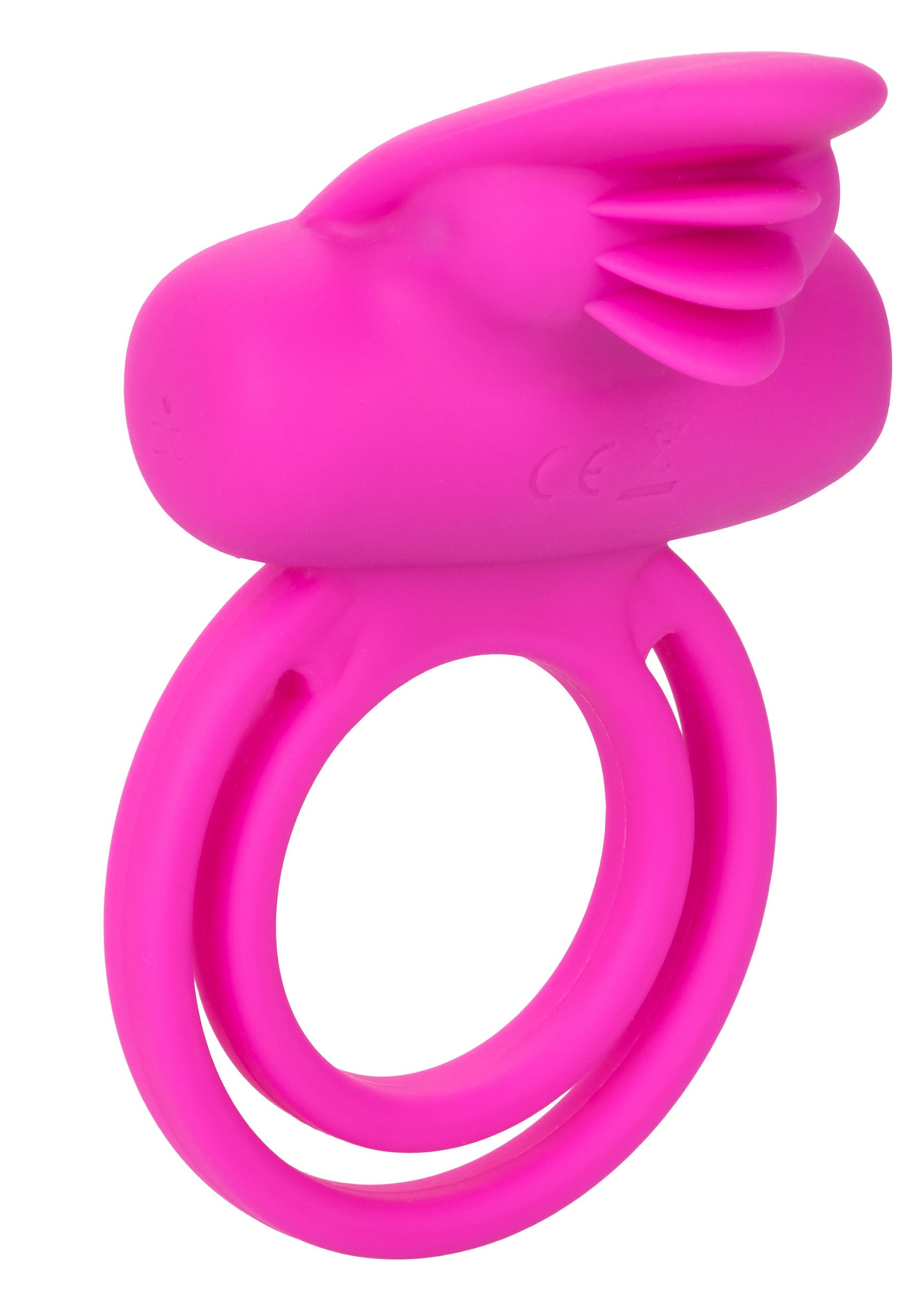Anneau vibrant rose pour homme avec stimulateur clitoridien pour une expérience sexuelle intense et partagée.; Roze vibrerende penisring met clitorisstimulator voor een intense en gedeelde seksuele ervaring.; Pink vibrating cock ring with clitoral stimulator for an intense and shared sexual experience.