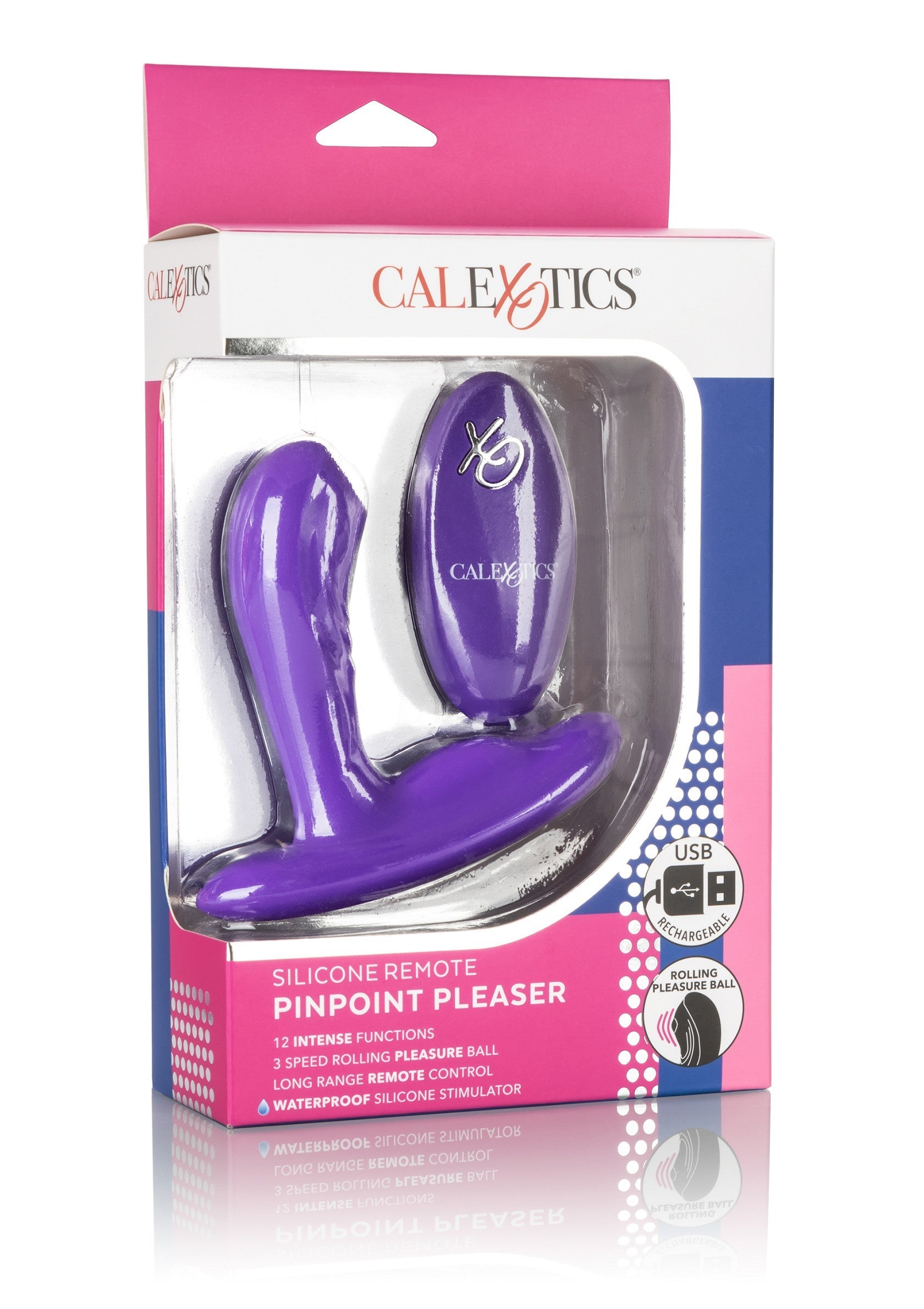 Calexotics Silicone Remote Pinpoint Pleaser. Stimulateur étanche en silicone avec télécommande longue portée.; Calexotics Silicone Remote Pinpoint Pleaser. Waterdichte siliconen stimulator met afstandsbediening.; Calexotics Silicone Remote Pinpoint Pleaser. Waterproof silicone stimulator with long range remote control.