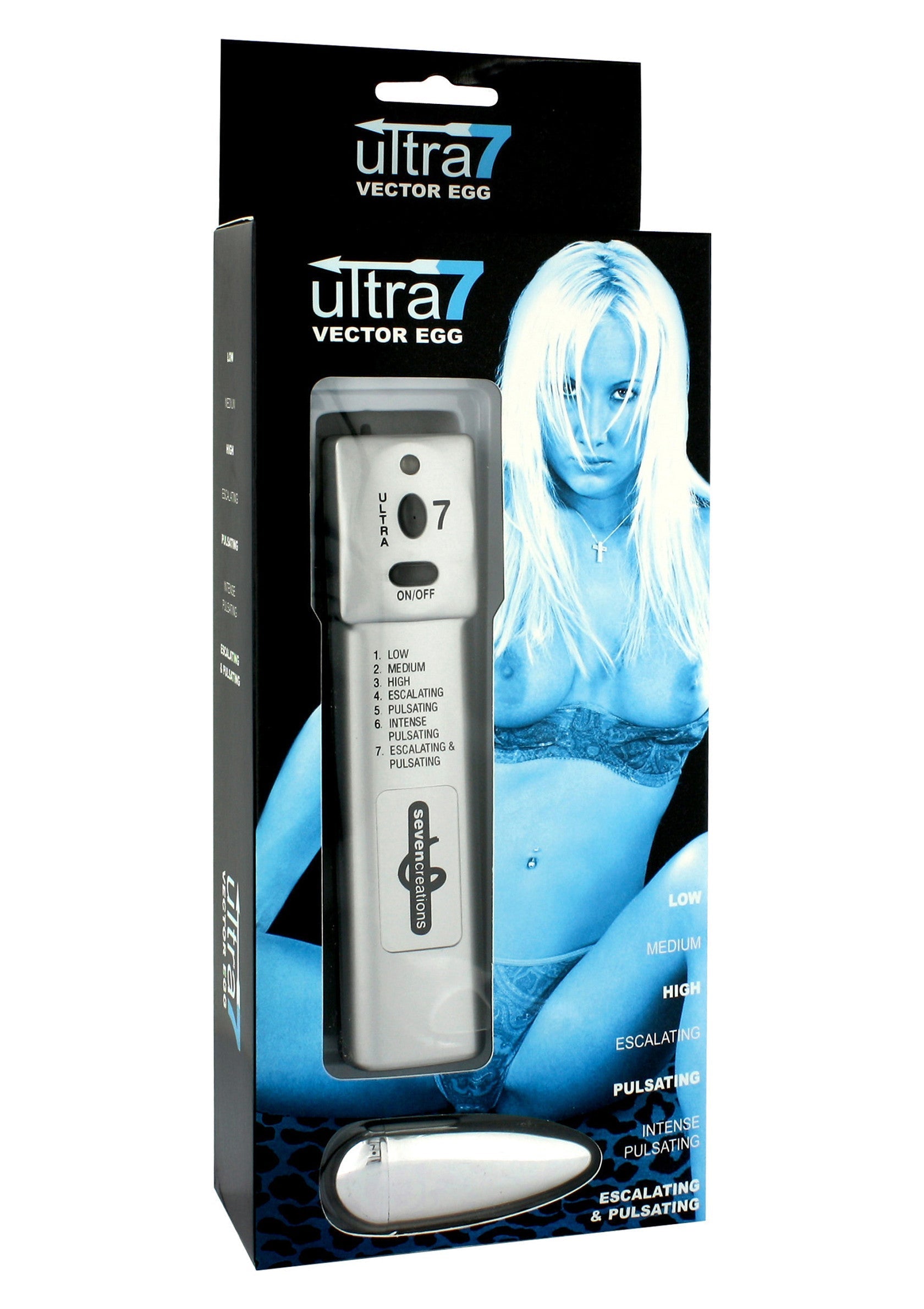 Ultra 7 Vector Egg : vibromasseur pour couple, discret et puissant. Sensations garanties! ; Ultra 7 Vector Egg: discreet en krachtig vibrerend ei voor koppels. Gegarandeerde sensaties!; Ultra 7 Vector Egg: discreet, powerful vibrating egg for couples. Sensations guaranteed!