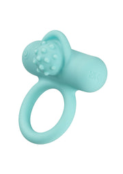 Anneau vibrant bleu turquoise pour couples, plaisir intense garanti.; Turkooise vibrerende ring voor koppels, voor extra intens genot.; Teal vibrating cock ring for couples, for extra intense pleasure.
