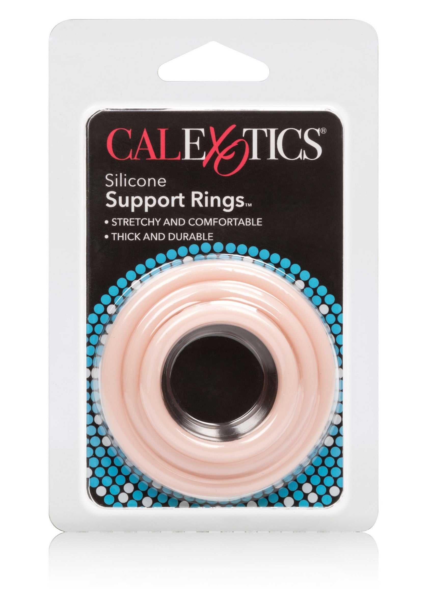 Anneaux de soutien en silicone CalExotics : extensibles, confortables et durables.; CalExotics Siliconen steunringen: rekbaar, comfortabel en duurzaam.; CalExotics Silicone Support Rings: Stretchy, comfortable, and durable.