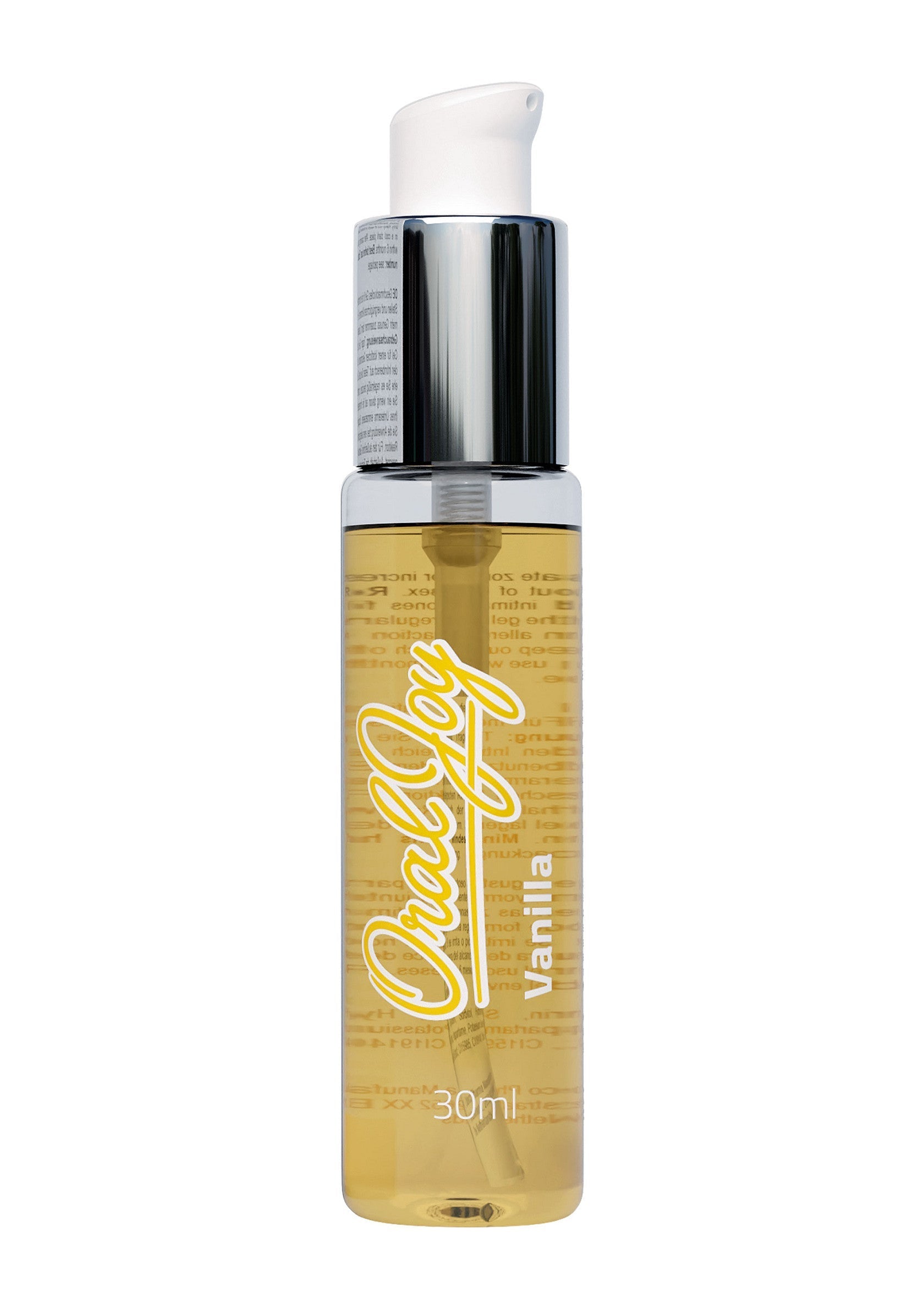 Huile orale Oral Joy Vanilla, 30ml. Pour un plaisir intense et savoureux. Découvrez la saveur vanille!; Oral Joy Vanilla orale olie, 30ml. Voor intens en smaakvol plezier. Ontdek de vanillesmaak!; Oral Joy Vanilla oral oil, 30ml. For intense and flavorful pleasure. Discover the vanilla flavor!