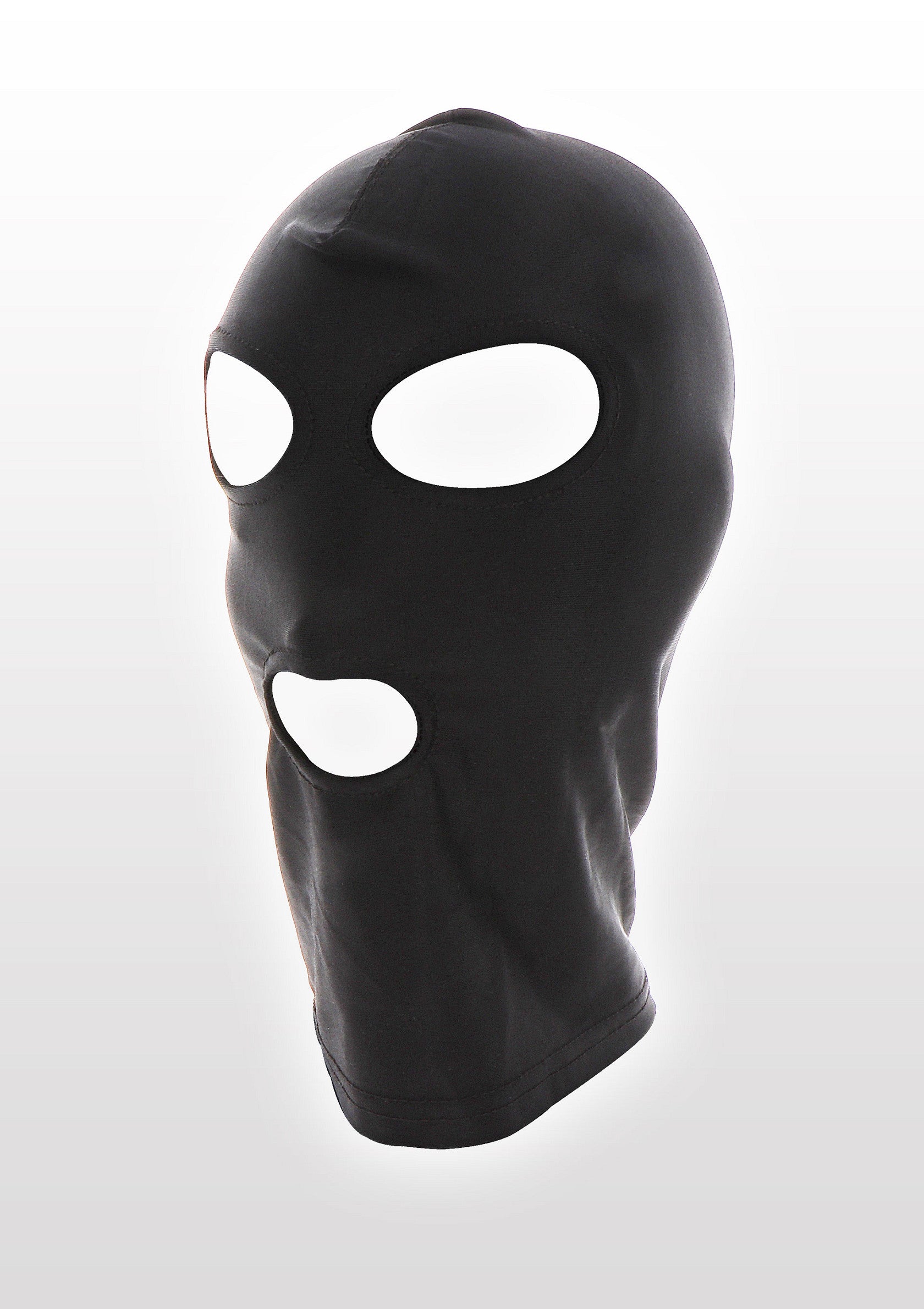 Cagoule noire à 3 trous pour une couverture complète. Idéale pour le cosplay, les sports et la protection contre le froid.; Zwarte bivakmuts met 3 gaten voor volledige bedekking. Ideaal voor cosplay, sport en bescherming tegen de kou.; Black 3-hole balaclava for full coverage. Ideal for cosplay, sports, and cold-weather protection.