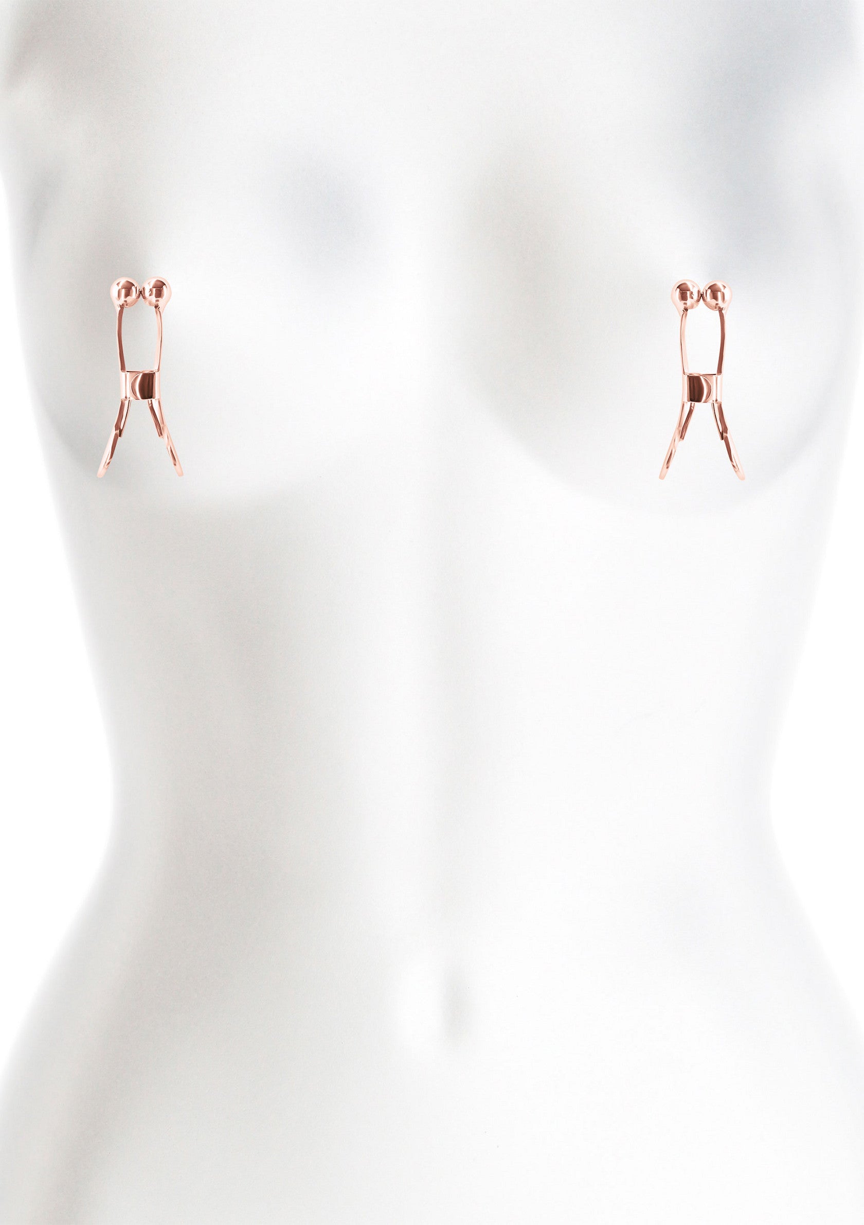Pinces à tétons roses pour plus de plaisir et de séduction.; Roze tepelklemmen voor extra plezier en verleiding.; Rose nipple clamps for extra pleasure and seduction.