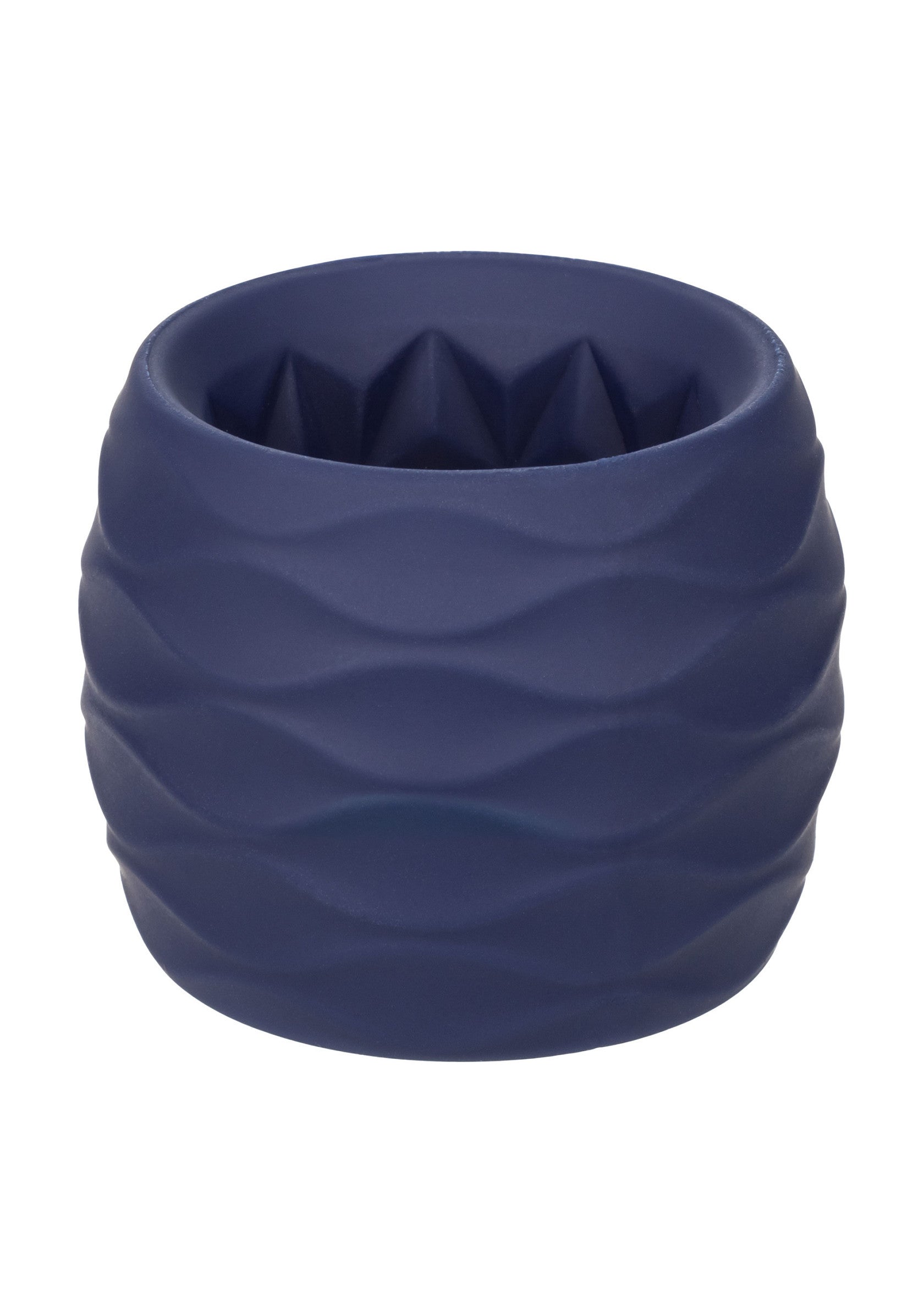 Manchon texturé bleu marine pour une expérience unique.; Marineblauwe getextureerde sleeve voor een unieke ervaring.; Navy textured sleeve for a unique experience.