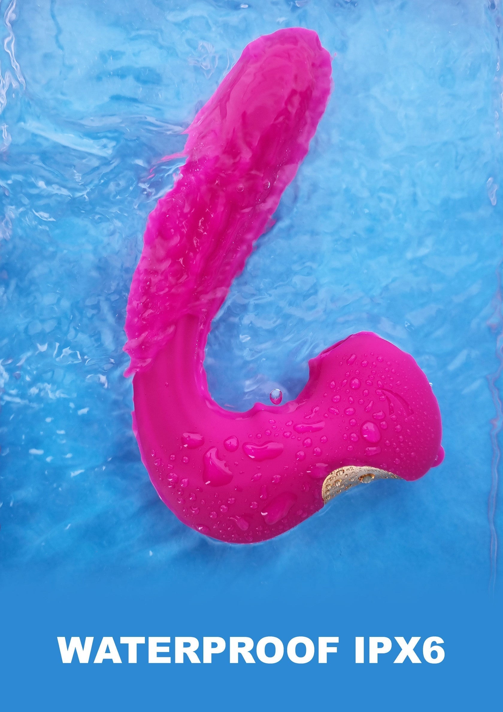 Vibromasseur rose étanche IPX6, parfait pour le plaisir dans le bain ou sous la douche.; Roze vibrator, waterdicht IPX6, ideaal voor plezier in bad of onder de douche.; Pink vibrator, waterproof IPX6, perfect for bath or shower play.