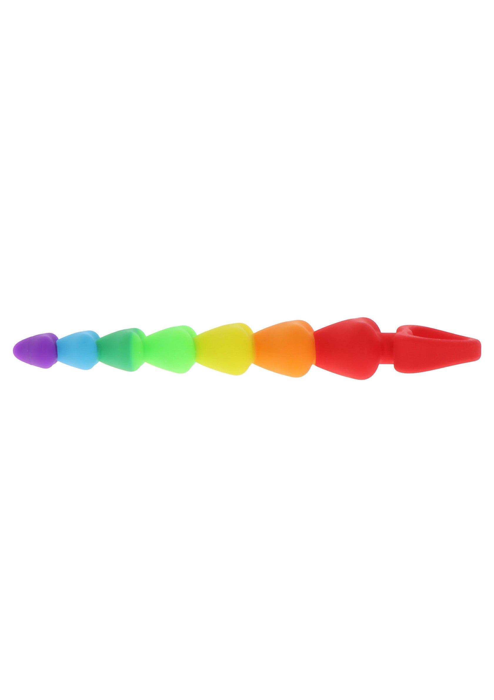 Plug anal arc-en-ciel progressif pour une exploration en douceur.; Regenboog anaalplug met progressieve maten voor zachte verkenning.; Rainbow graduated anal plug for gentle exploration.