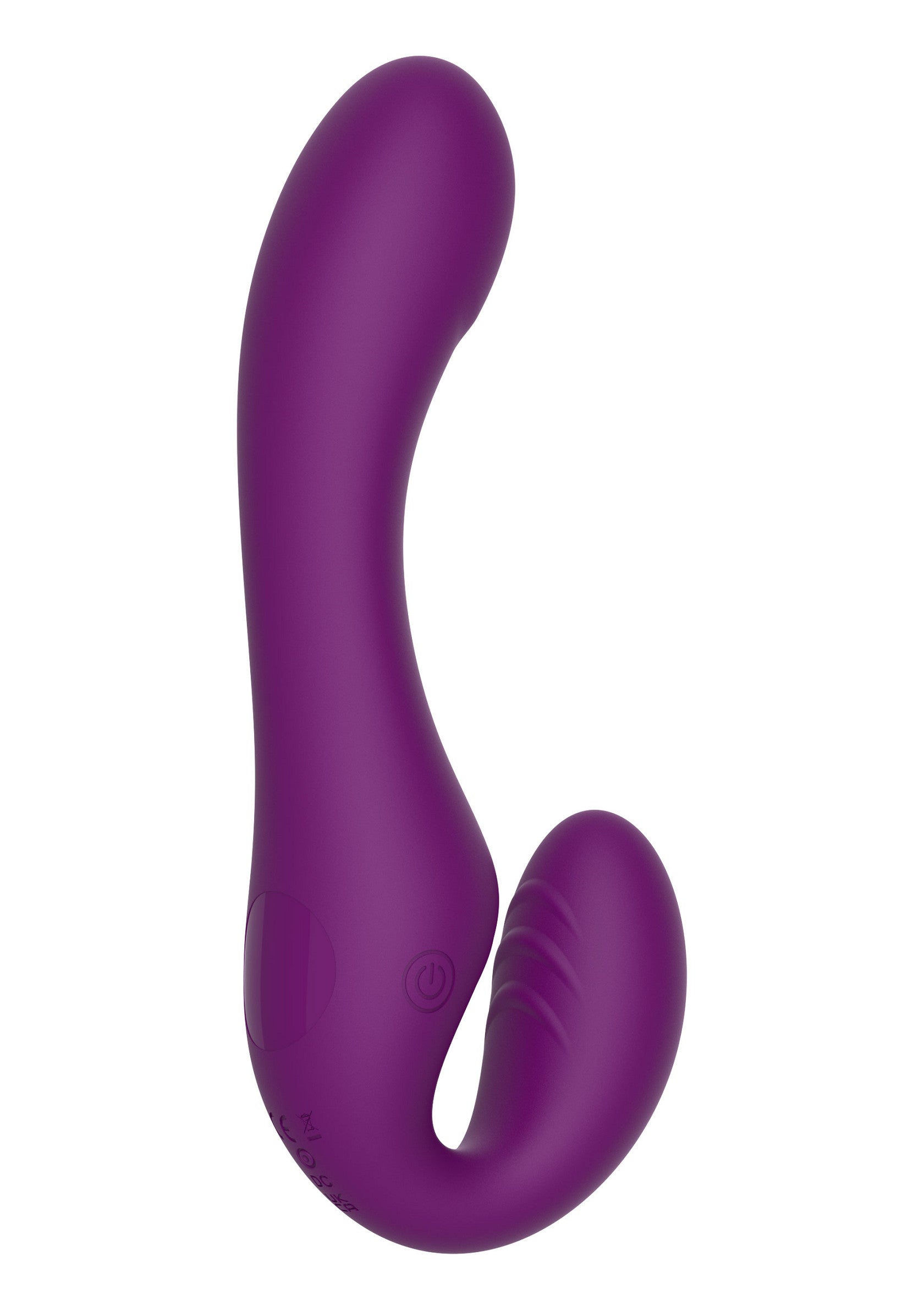 Vibromasseur double violet pour le plaisir personnel. Découvrez des sensations uniques avec cet appareil innovant.; Paarse dubbele vibrator voor persoonlijk plezier. Ontdek unieke sensaties met dit innovatieve apparaat.; Purple dual vibrator for personal pleasure. Discover unique sensations with this innovative device.