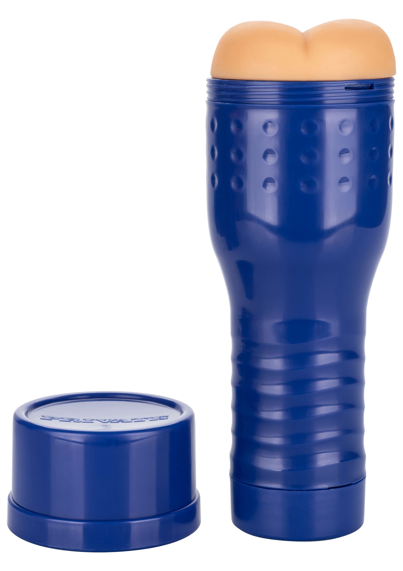Manchon de plaisir bleu, texture réaliste pour une expérience intense. Nettoyage facile.; Blauwe pleasurer sleeve, realistische textuur voor een intense ervaring. Makkelijk schoon te maken.; Blue pleasure sleeve, realistic texture for an intense experience. Easy to clean.