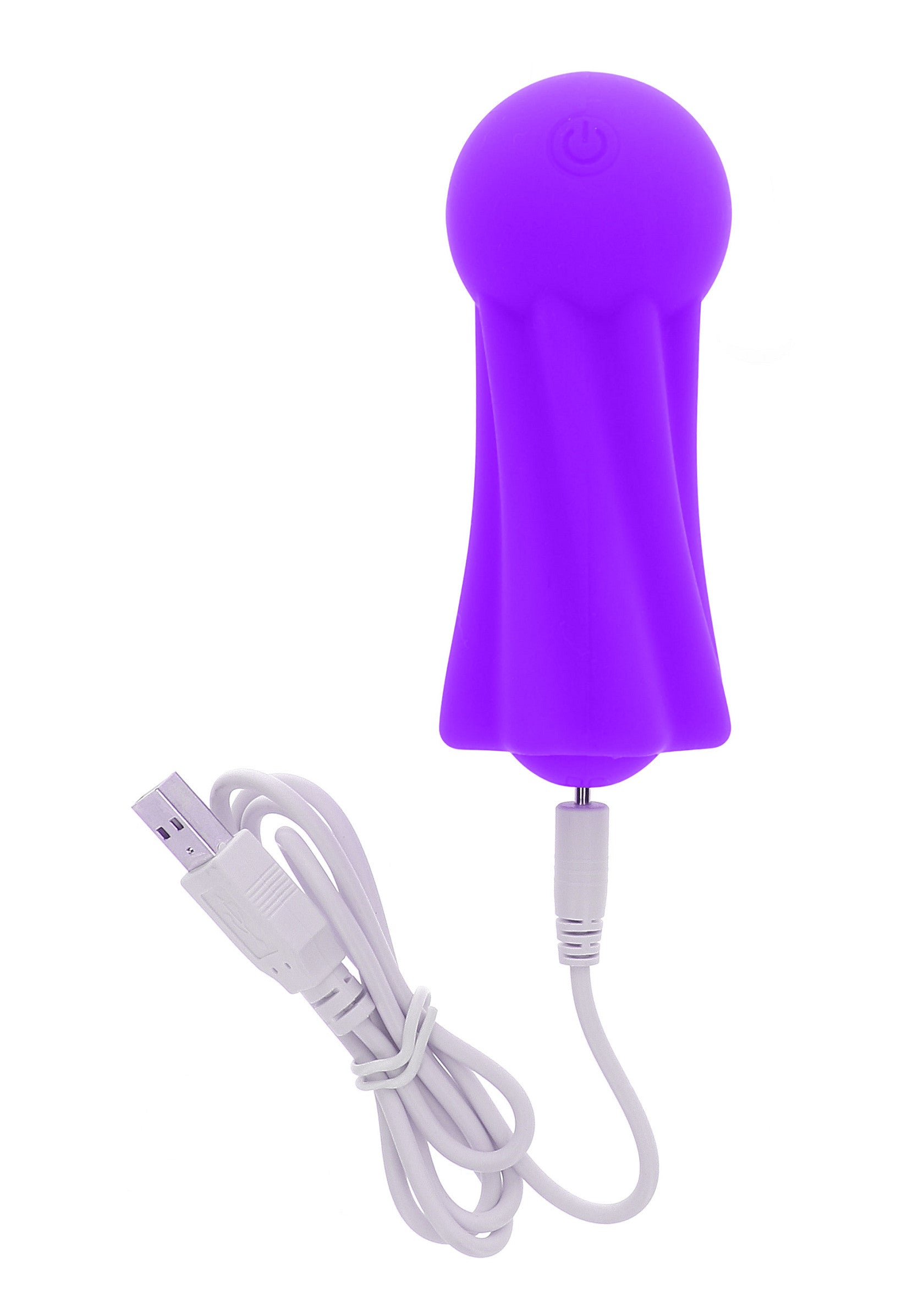 Masseur vibrant violet rechargeable pour le plaisir personnel.; Oplaadbare paarse vibrerende stimulator voor persoonlijk genot.; Rechargeable purple vibrating massager for personal pleasure.