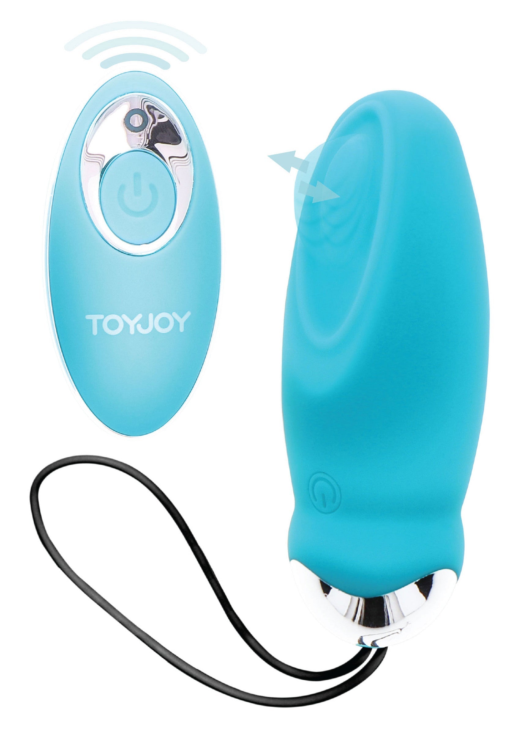 Masseur vibrant ToyJoy bleu avec télécommande. Plaisir garanti !; Blauwe ToyJoy vibrerende stimulator met afstandsbediening. Gegarandeerd plezier!; Blue ToyJoy vibrating massager with remote control. Guaranteed pleasure!