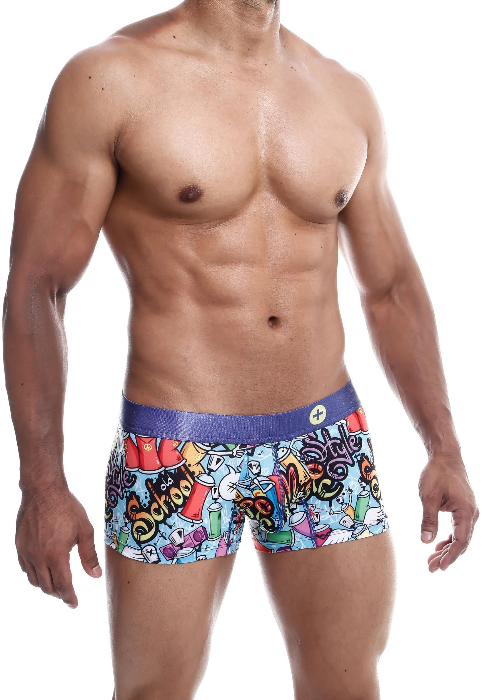 Boxer pour homme, design graffiti 'School Style'. Confort et originalité garantis!; Herenboxer met 'School Style' graffiti-design. Comfort en originaliteit gegarandeerd!; Men's boxer briefs with 'School Style' graffiti design. Comfort and originality guaranteed!