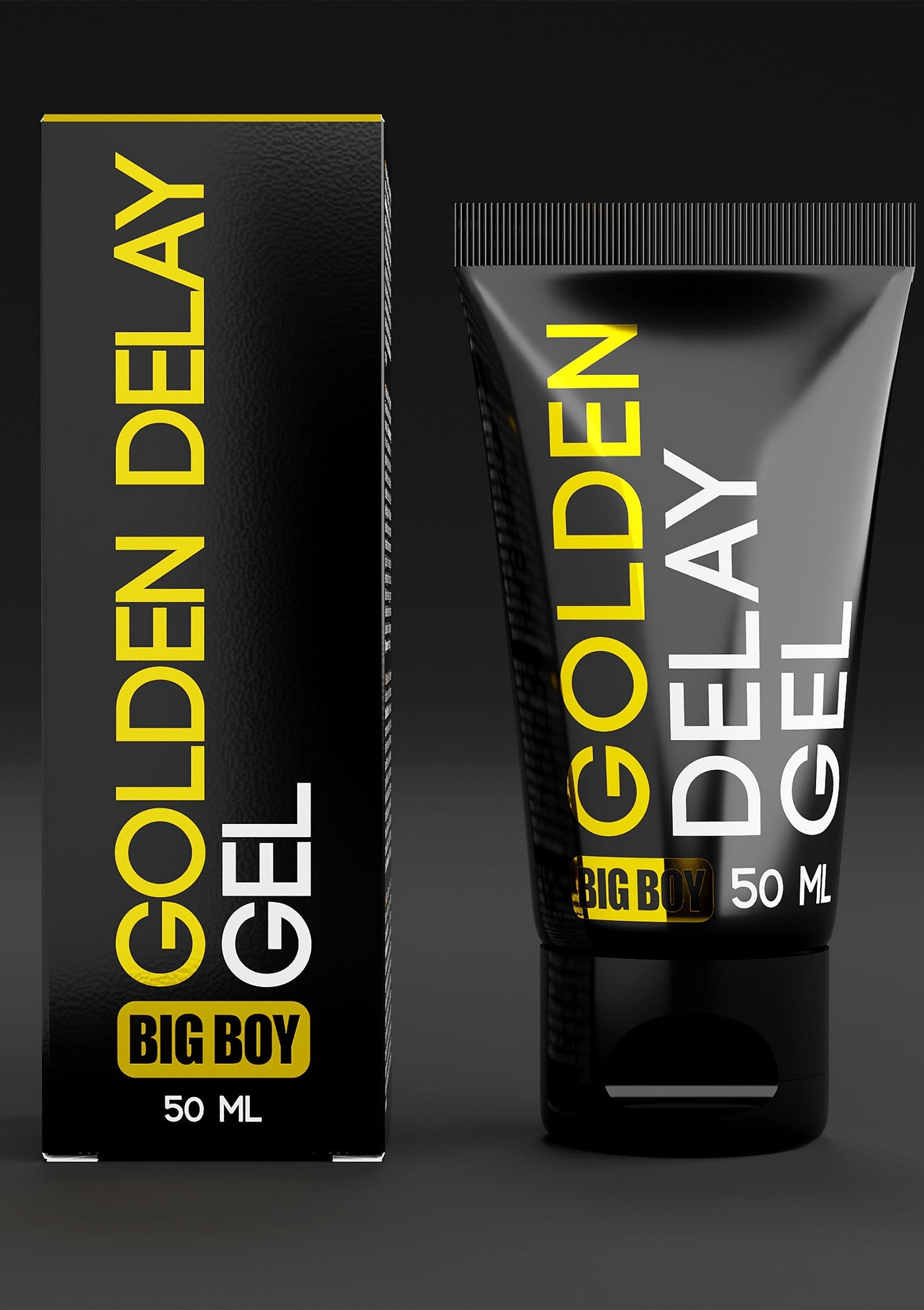Gel retardateur Golden Delay Big Boy 50ml pour homme. Améliorez votre plaisir et votre performance avec ce gel de qualité.; Golden Delay Gel Big Boy 50ml voor mannen. Verbeter uw plezier en prestaties met deze kwaliteitsgel.; Golden Delay Gel Big Boy 50ml for men. Enhance your pleasure and performance with this quality gel.