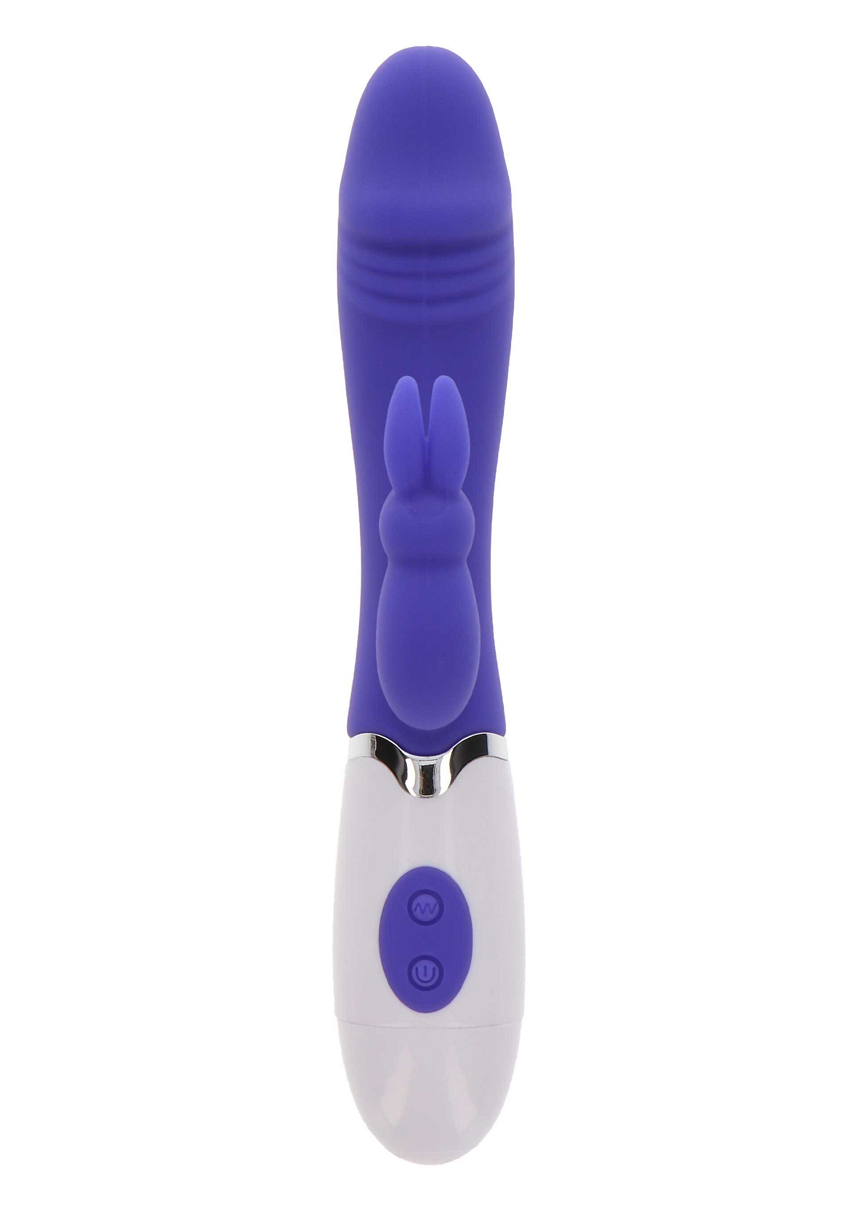 Vibromasseur violet avec un motif de lapin, idéal pour le plaisir personnel. Explorez votre sensualité.; Paarse vibrator met konijntjesmotief, perfect voor persoonlijk genot. Verken je sensualiteit.; Purple vibrator with a bunny design, perfect for personal pleasure. Explore your sensuality.
